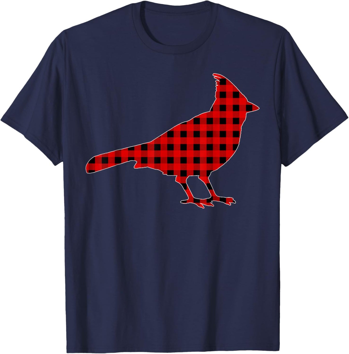 Matching Funny Buffalo Plaid Cardinal Bird Christmas Pajama T-Shirt - T-Shirt | Navy
