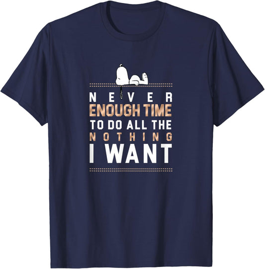Peanuts Snoopy Never Enough Time T-Shirt - T-Shirt | Navy