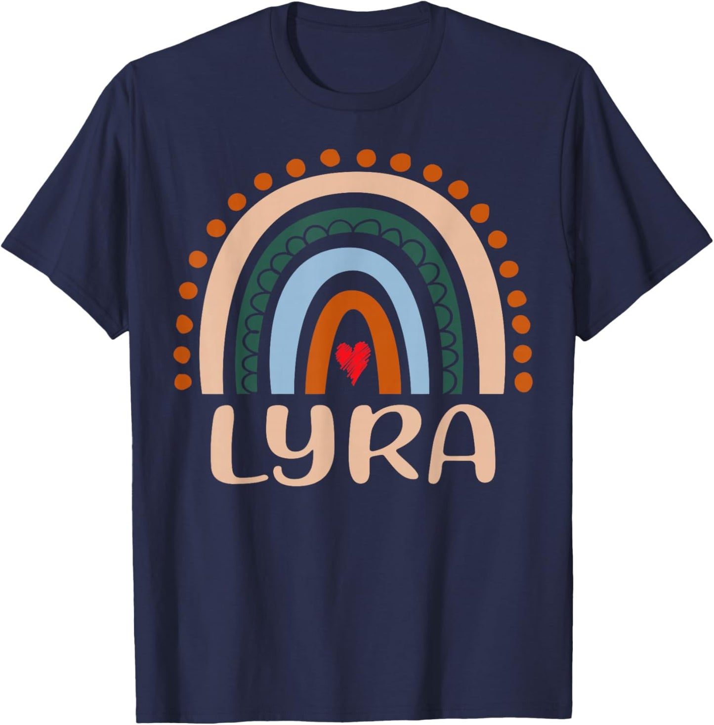 Lyra Name Personalized Funny Women Rainbow Lyra T-Shirt - T-Shirt | Navy
