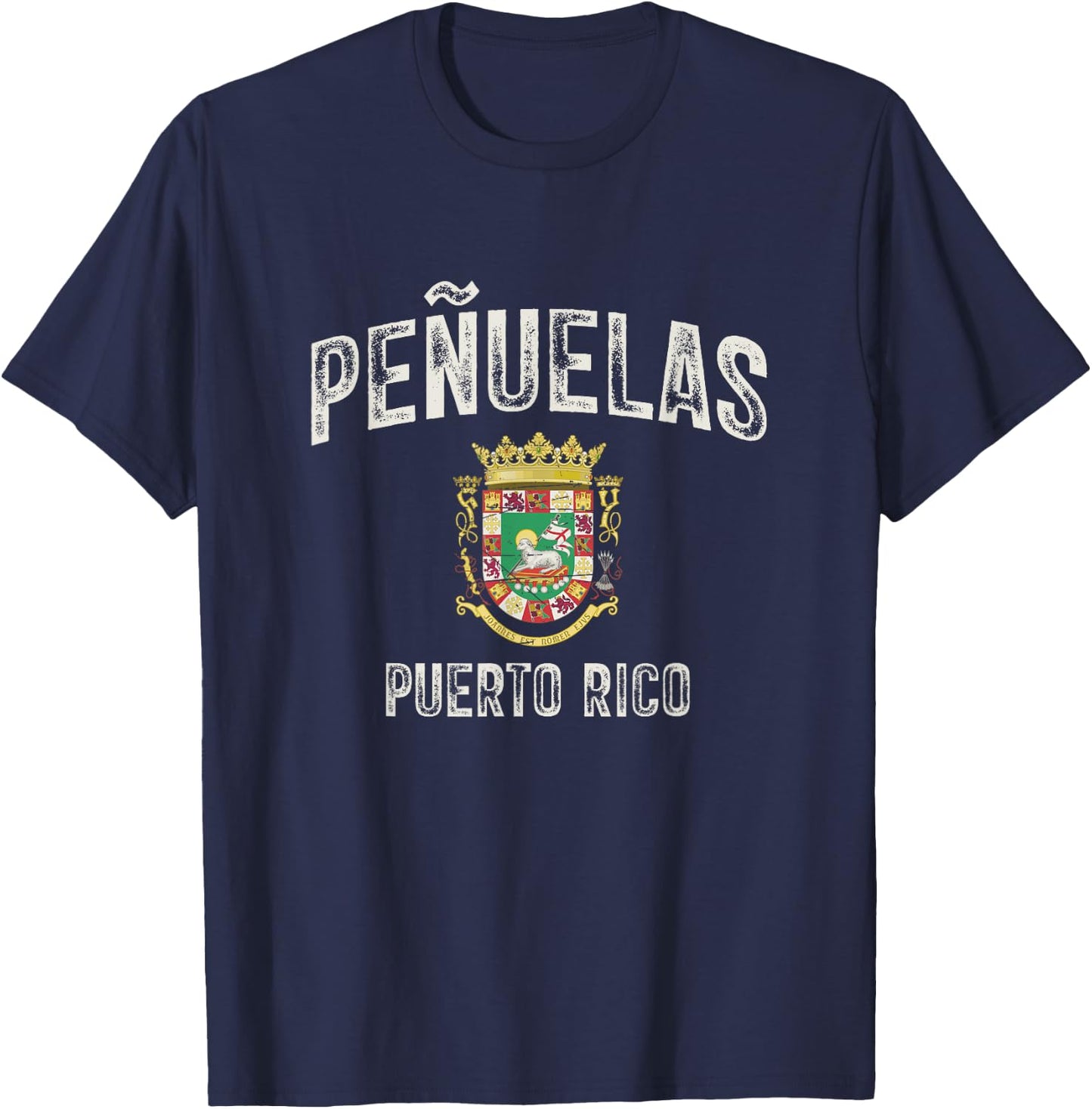 Peñuelas City in Puerto Rico, Puerto Rico Armorial T-Shirt - T-Shirt | Navy