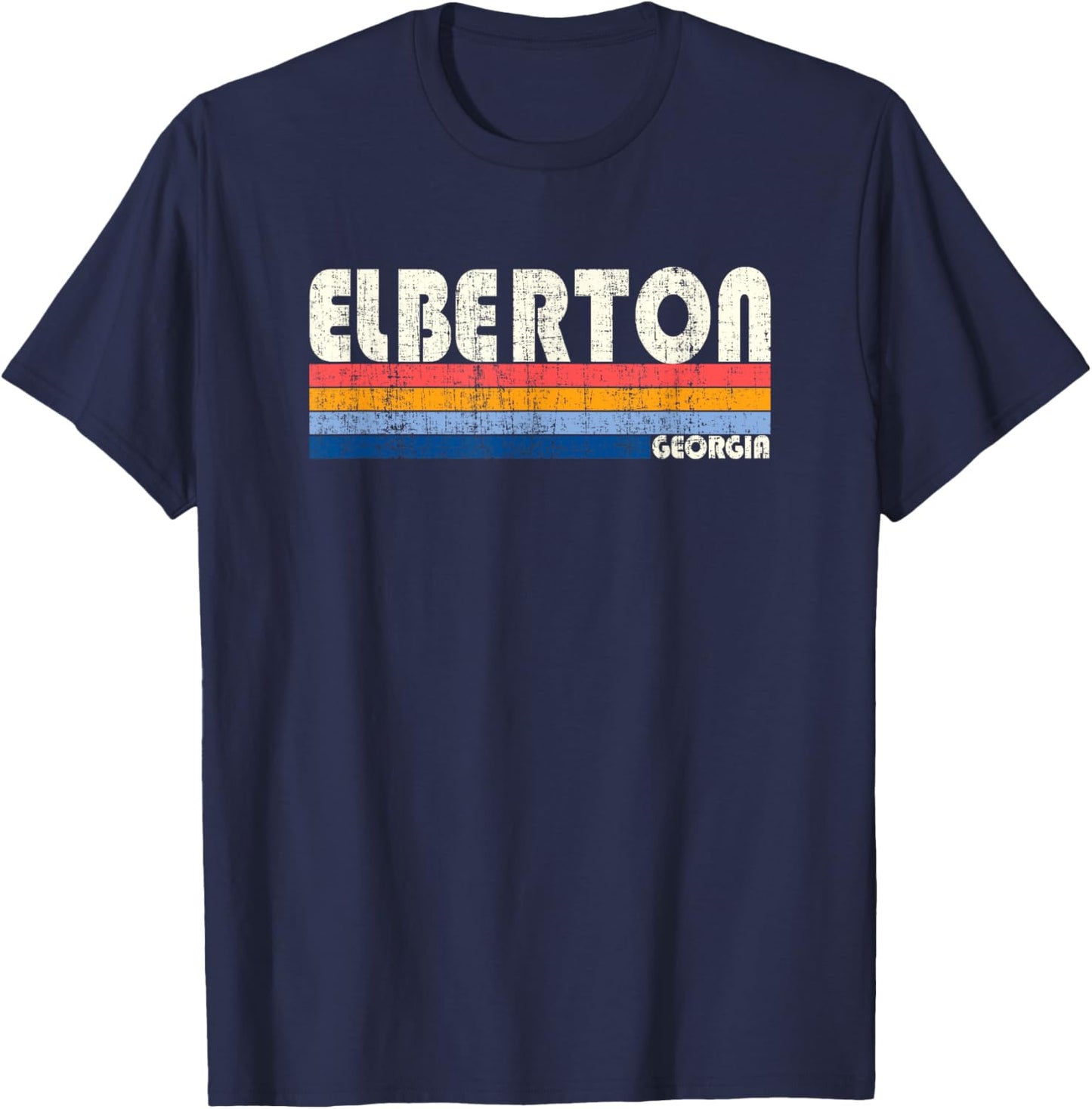 Retro Vintage 70s 80s Style Elberton, GA T-Shirt - T-Shirt | Navy