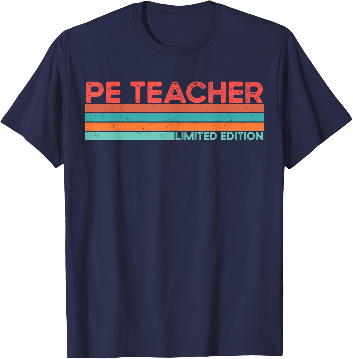 PE TEACHER Retro Job Title Profession Birthday Worker Idea T-Shirt - T-Shirt | Navy