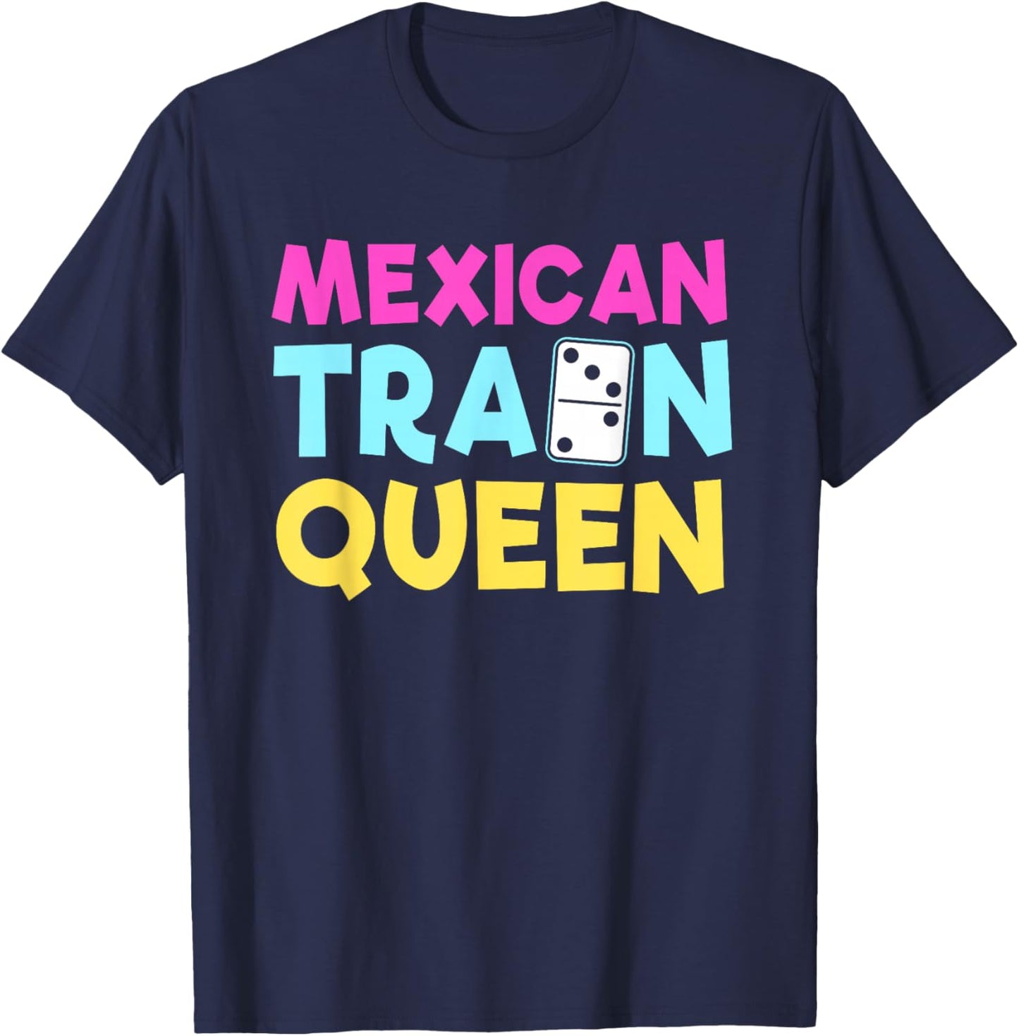 Mexican Train Dominoes Queen T-Shirt - T-Shirt | Navy