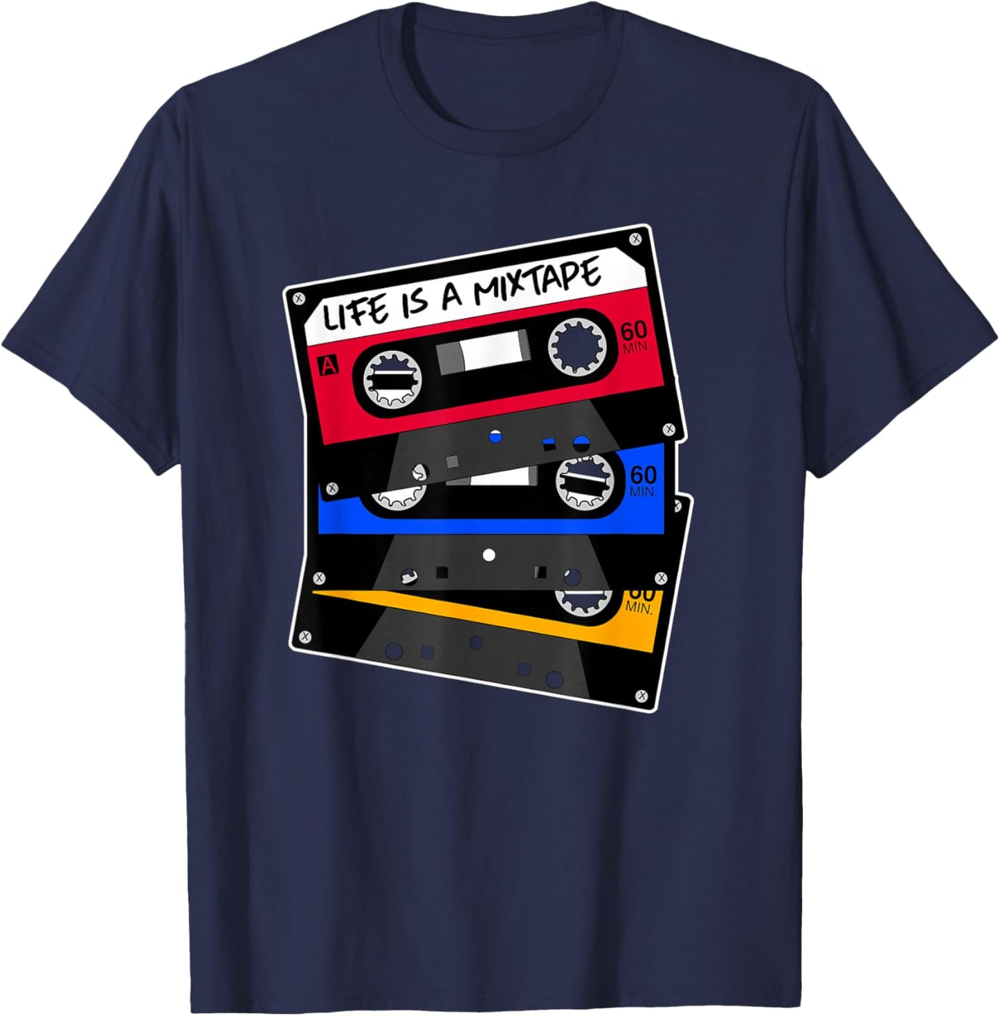 Life is a Mixtape Old School Cassette Tape T-Shirt - T-Shirt | Navy