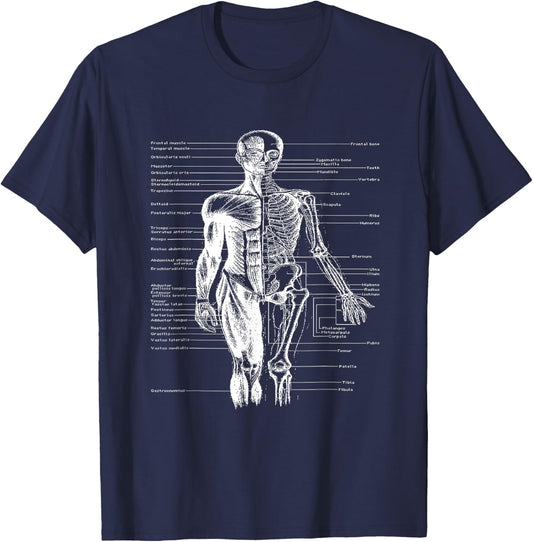 Human Body Muscle Anatomy Doctor T-Shirt - T-Shirt | Navy