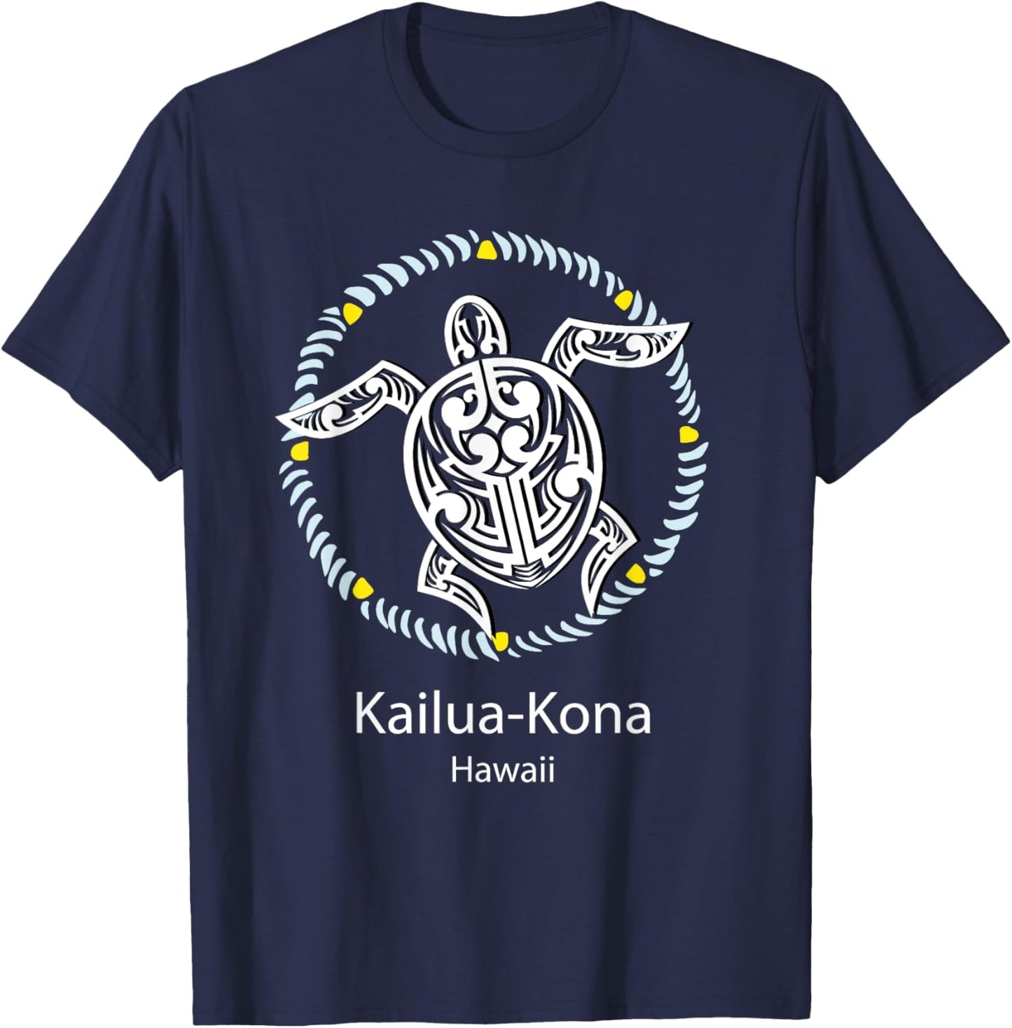 Kailua-Kona Hawaii - Tribal Turtle T-Shirt - T-Shirt | Navy