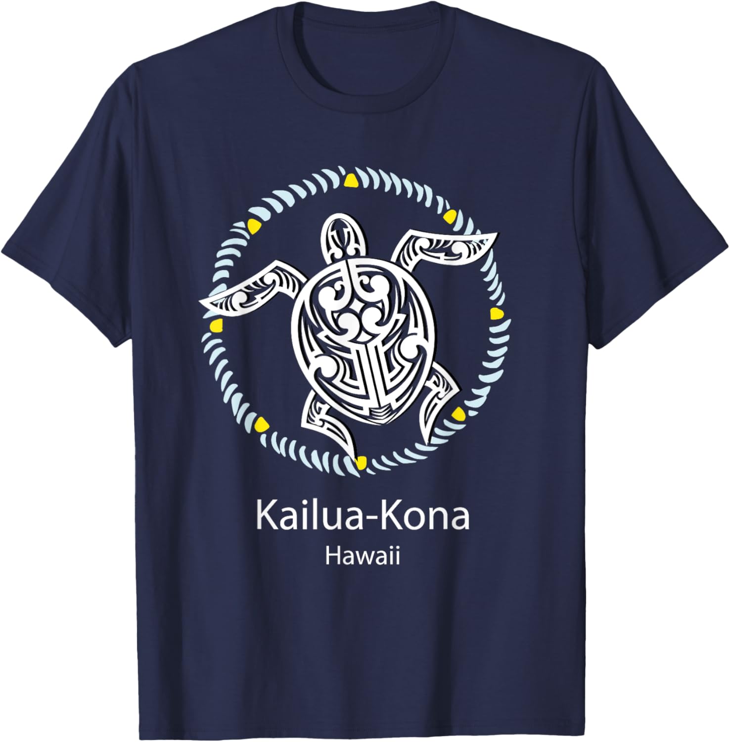 Kailua-Kona Hawaii - Tribal Turtle T-Shirt - T-Shirt | Navy