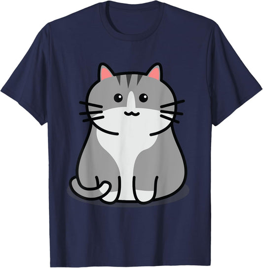 Cute Grey Tabby Cat Feline Companion Tabby Cats T-Shirt - T-Shirt | Navy