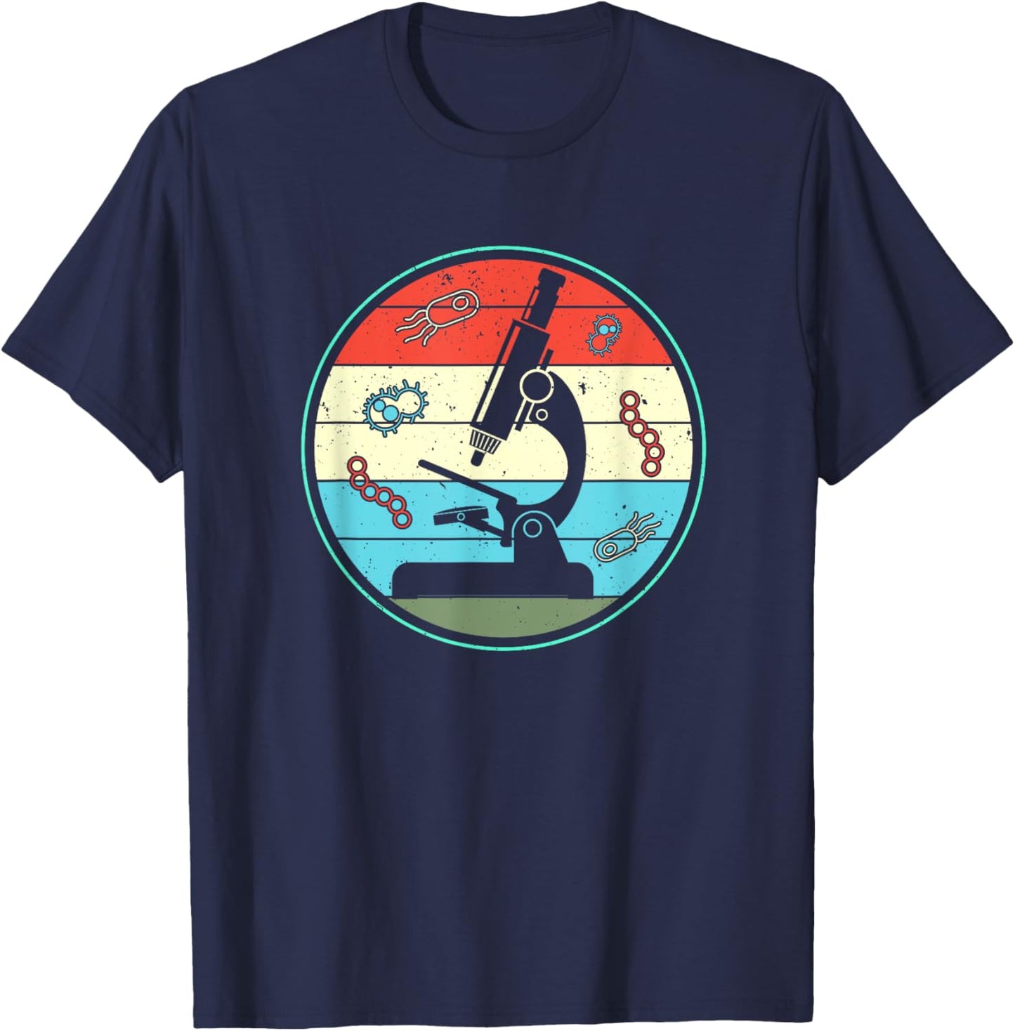 Retro Microbiologist Laboratory Microbiology Technicians T-Shirt - T-Shirt | Navy