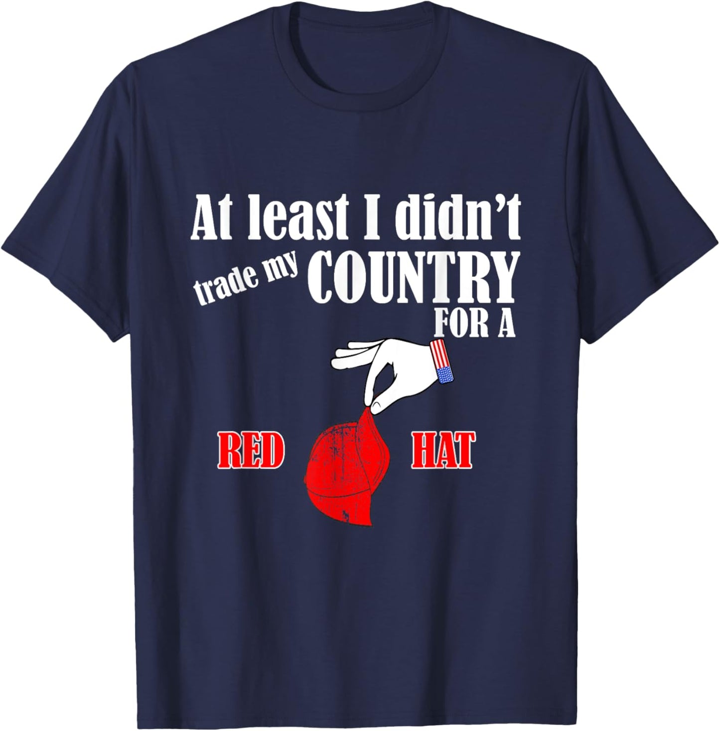 Funny Pro-America Anti-Trump American USA Flag Democracy Men T-Shirt - T-Shirt | Navy
