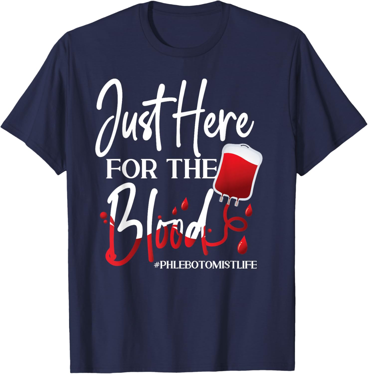 Phlebotomist Tech Technician T-Shirt - T-Shirt | Navy