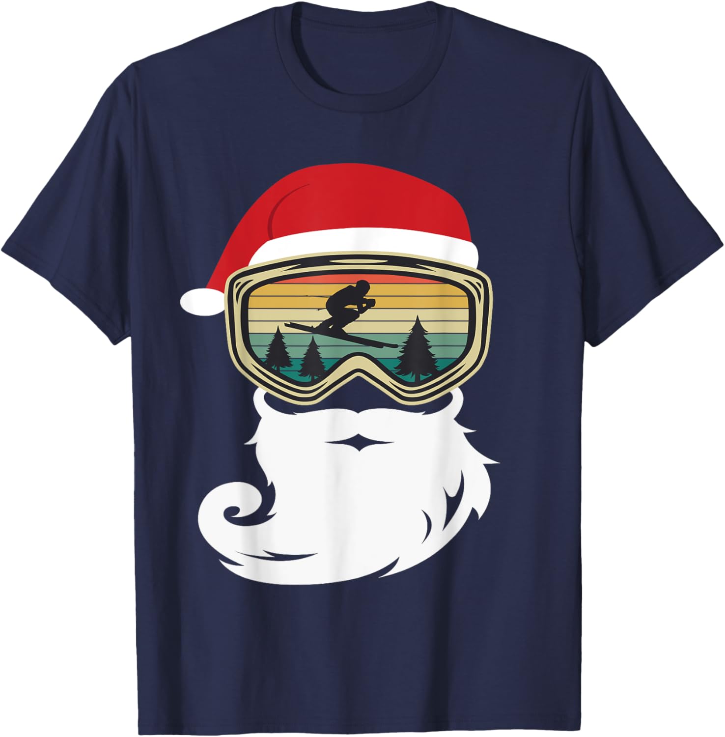 Ski Christmas Winter Ski Funny Gift T-Shirt - T-Shirt | Navy