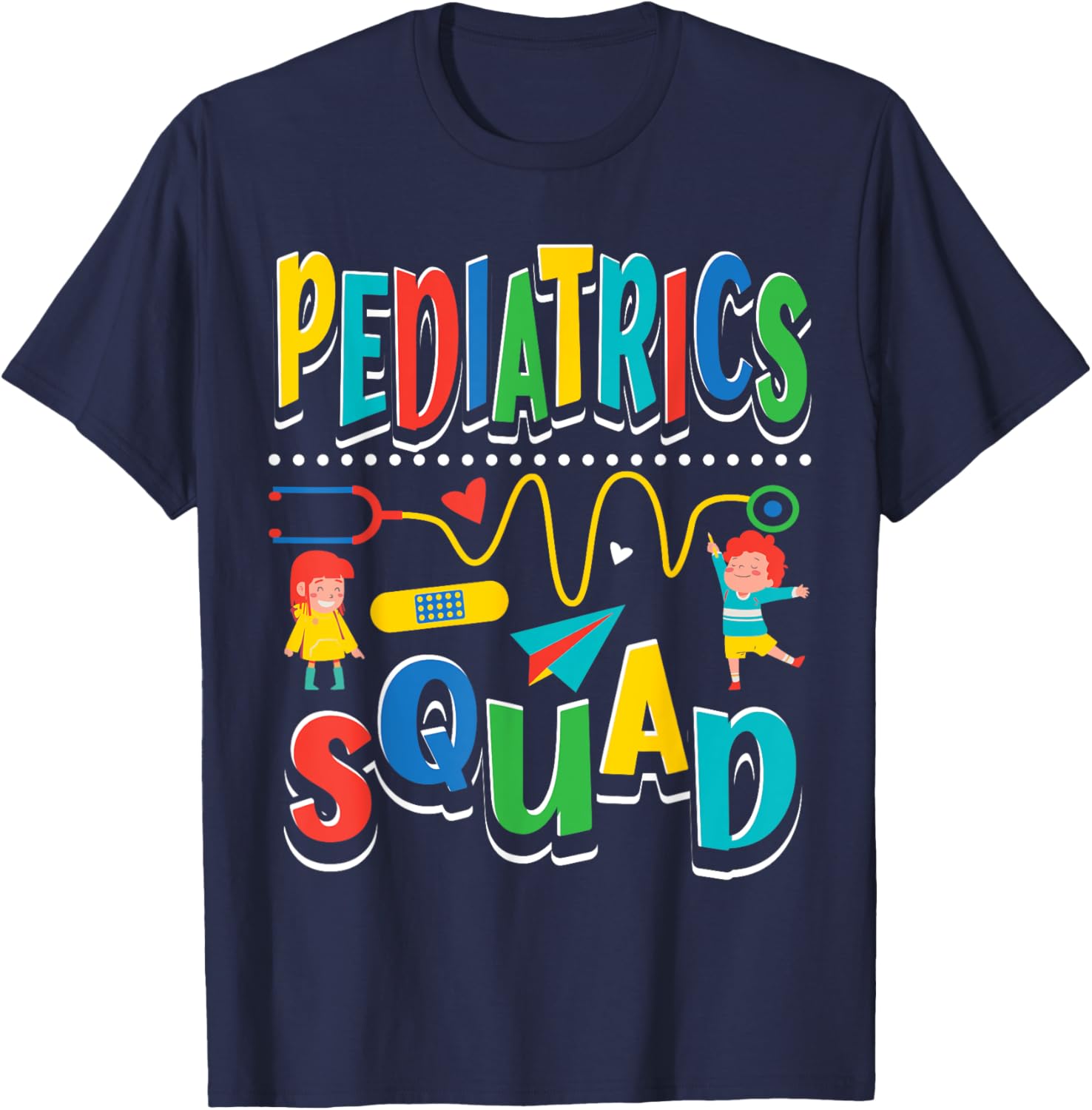 Pediatrics Squad Peds Pediatric Nurse T-Shirt - T-Shirt | Navy