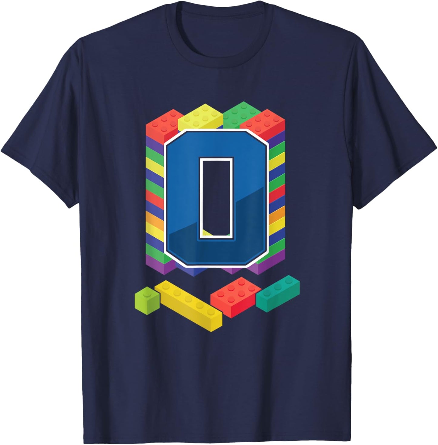Letter O Master Builder Alphabet Last Name Building Blocks T-Shirt - T-Shirt | Navy