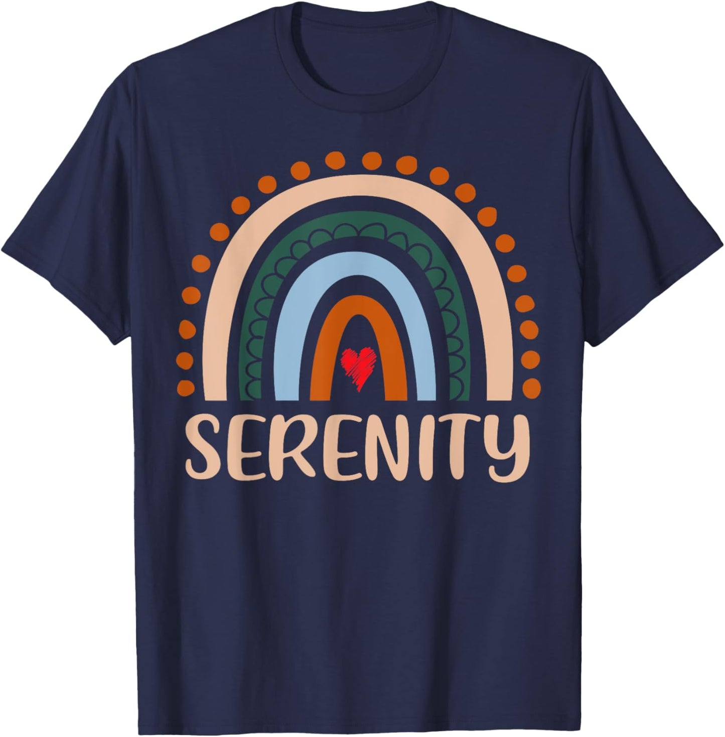 Serenity Name Personalized Funny Women Rainbow Serenity T-Shirt - T-Shirt | Navy