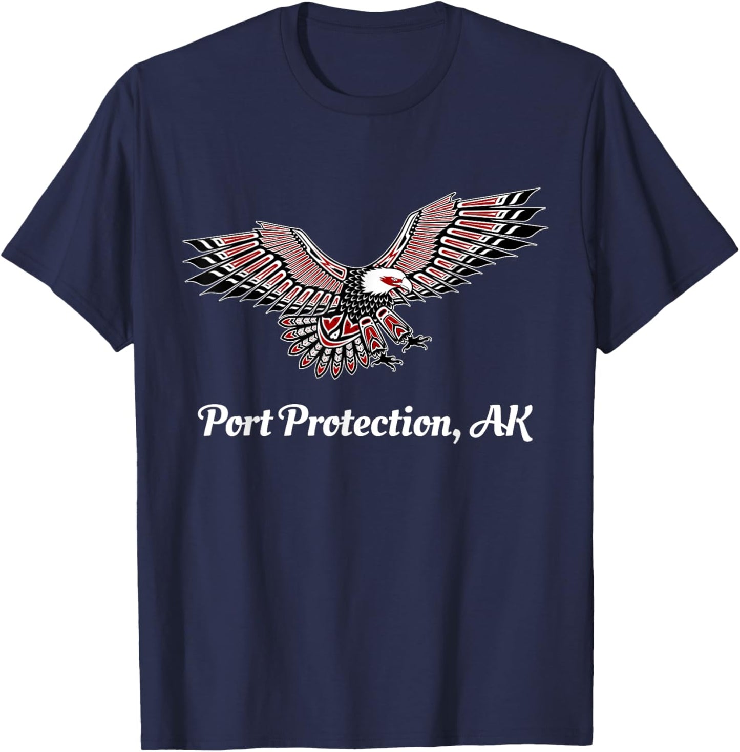 Port Protection, AK Eagle PNW Native American Totem T-Shirt - T-Shirt | Navy
