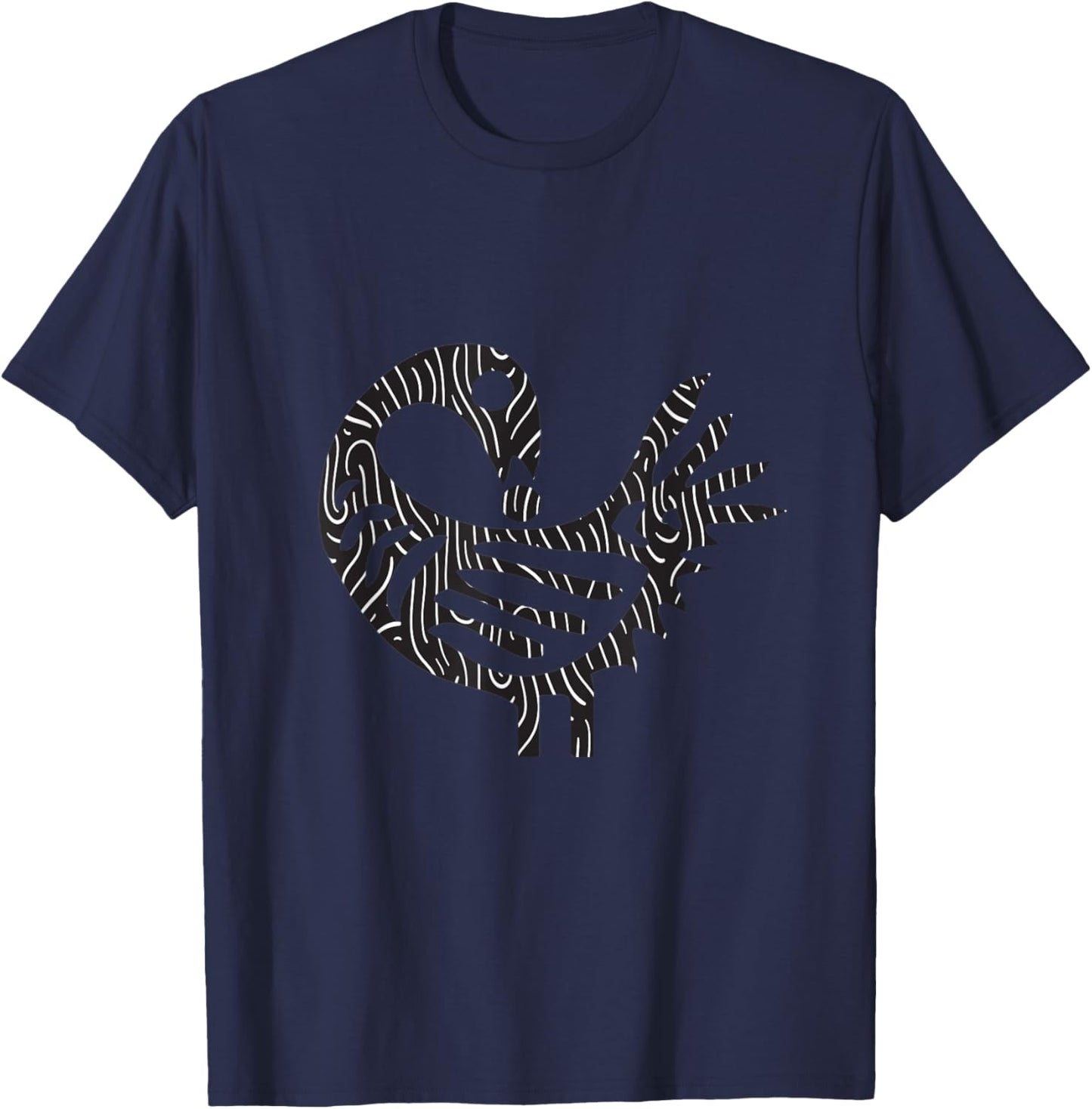 Sankofa Black Pattern Afrocentric Adinkra Symbol T-Shirt - T-Shirt | Navy
