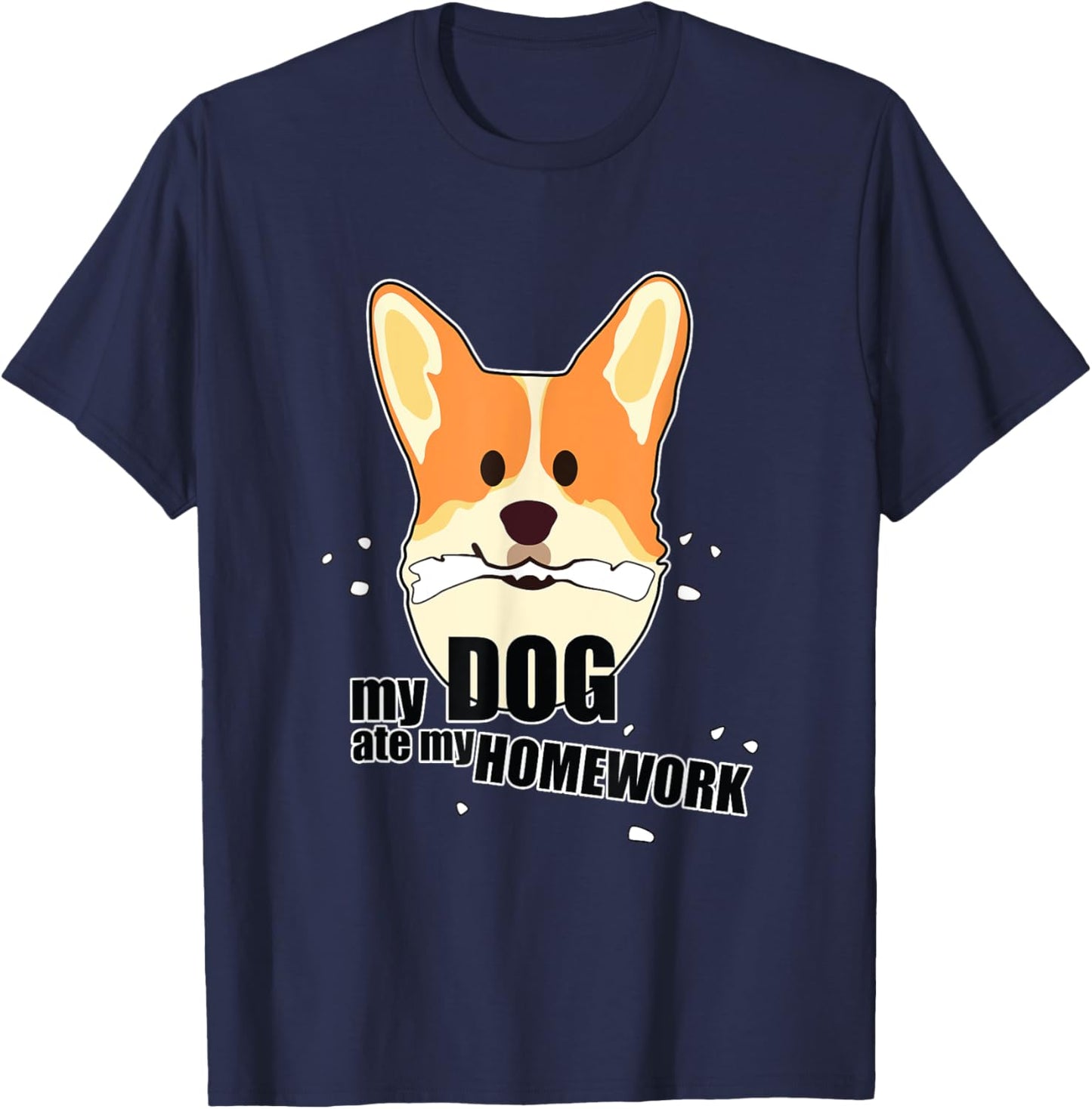 My Dog Ate My Homework - Back To School Women Kids T-Shirt - T-Shirt | Navy