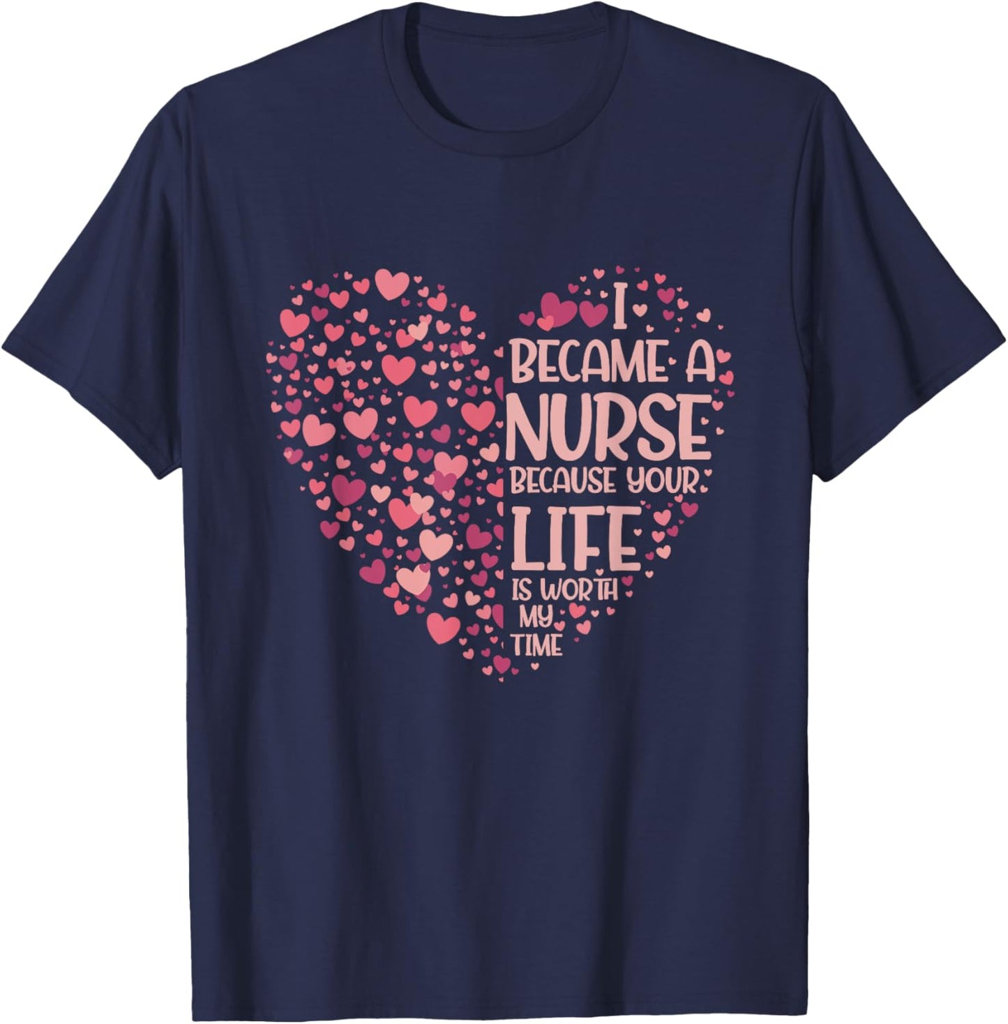 Medicine Hospital Nursing Heart Gift Nurse T-Shirt - T-Shirt | Navy