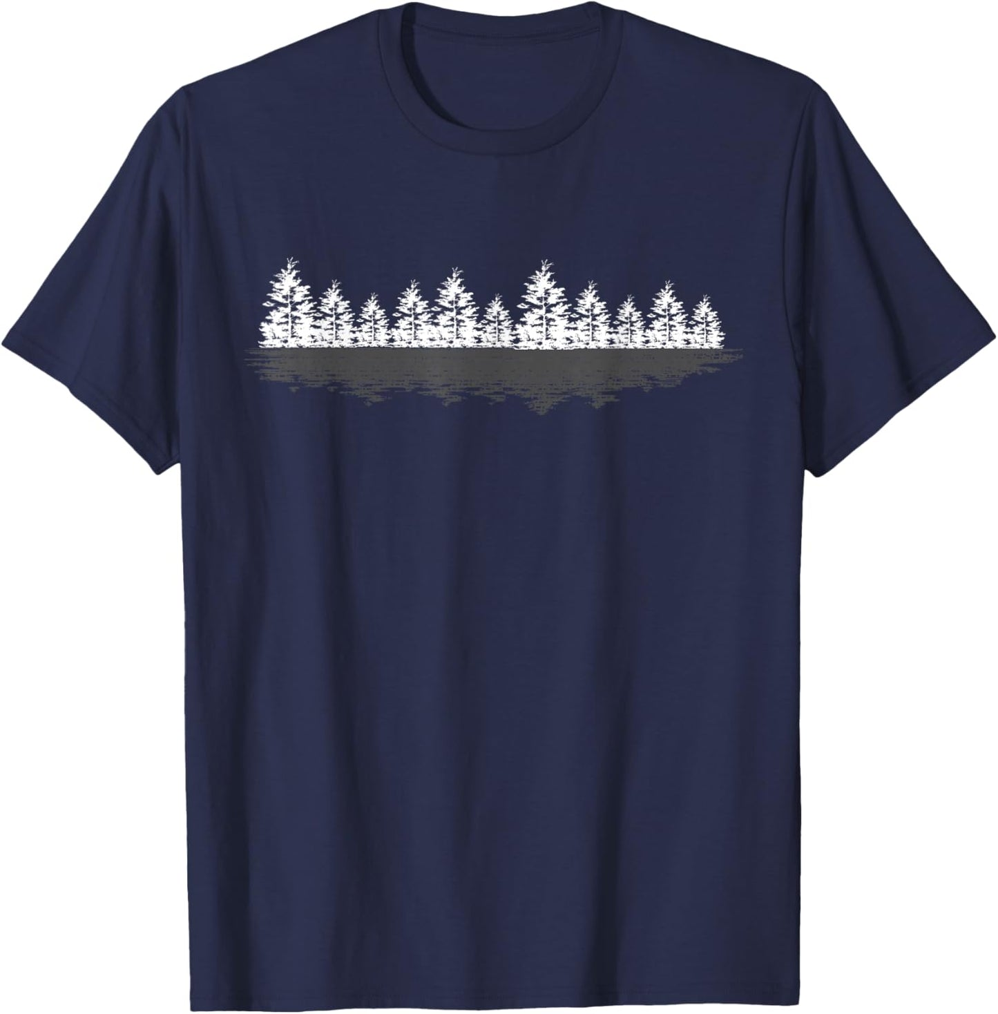 Outdoor Nature Lovers Forest Trees Reflection Nature T-Shirt - T-Shirt | Navy