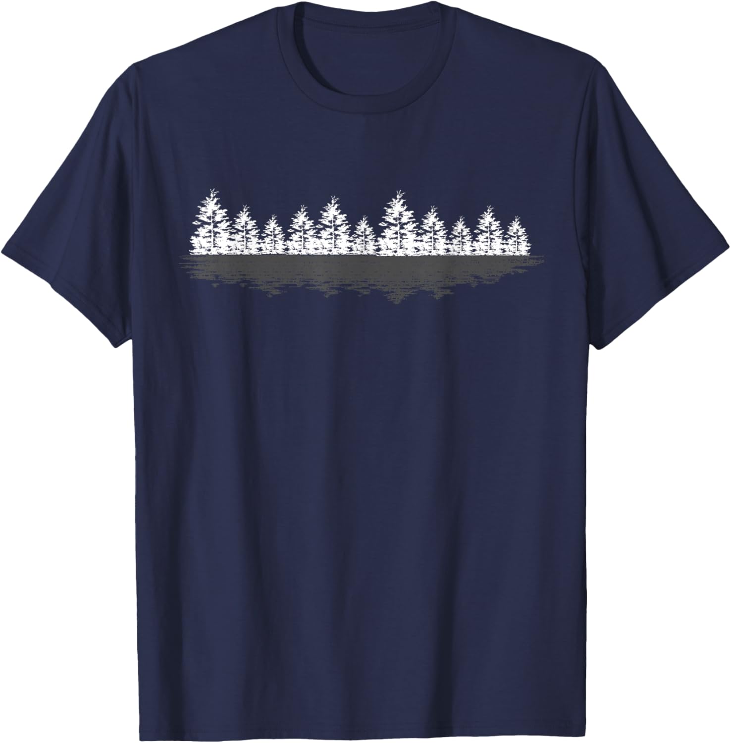 Outdoor Nature Lovers Forest Trees Reflection Nature T-Shirt - T-Shirt | Navy