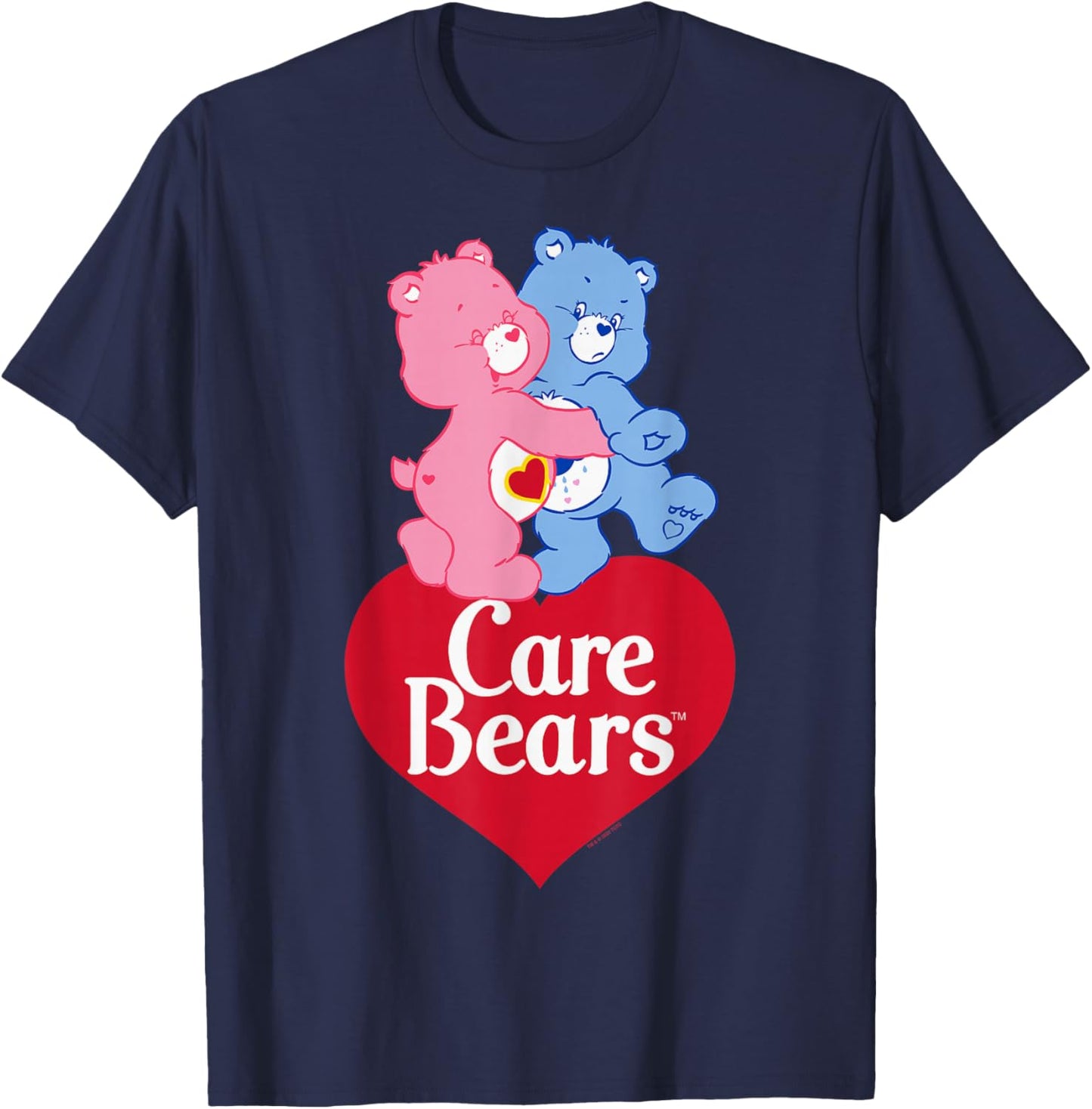 Care Bears Love-A-Lot Bear & Grumpy Valentine Hug Logo T-Shirt - T-Shirt | Navy