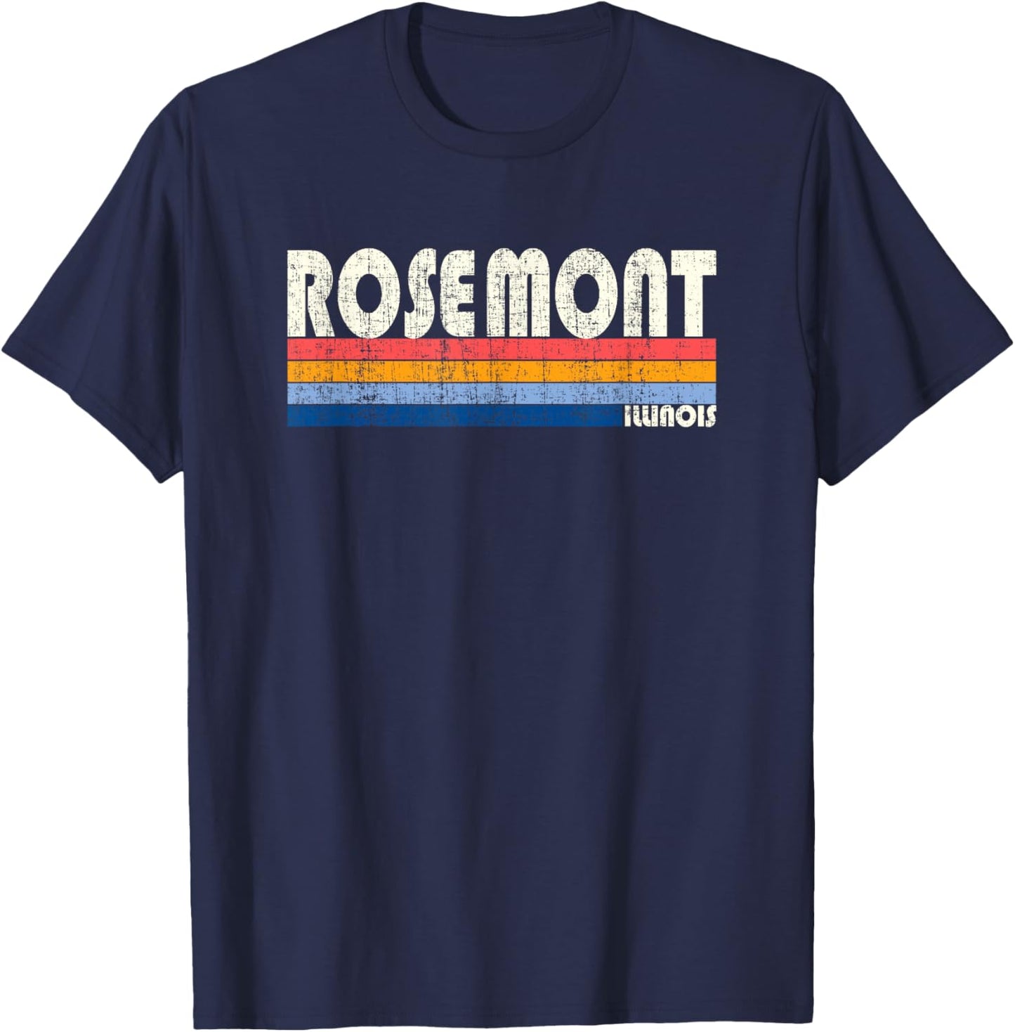 Retro Vintage 70s 80s Style Rosemont, Illinois T-Shirt - T-Shirt | Navy