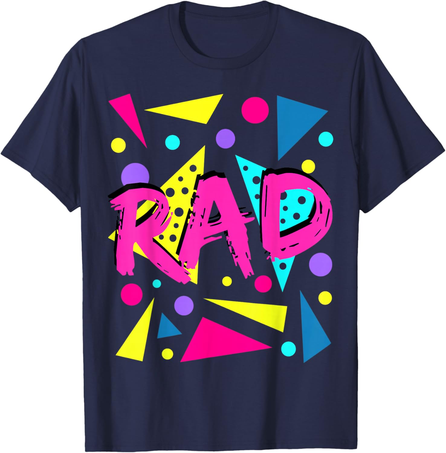 Rad 1980s Vintage Eighties Costume Party T-Shirt - T-Shirt | Navy