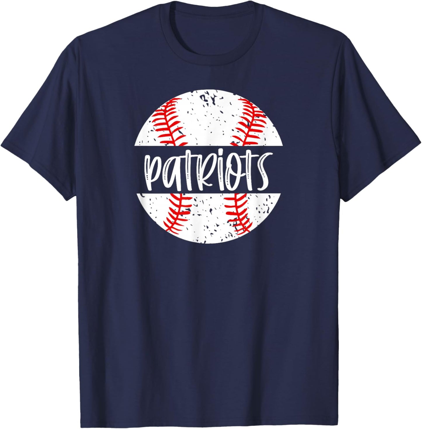 Patriots Baseball Team Mascot School Spirit Game Day T-Shirt - T-Shirt | Navy