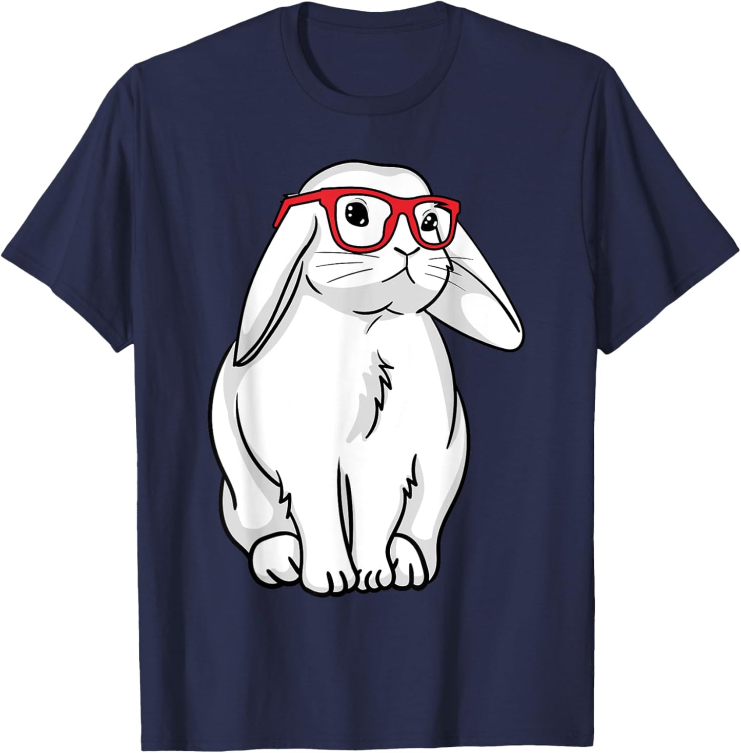 Nerd Bunny Rabbit Eyeglasses T-Shirt - T-Shirt | Navy