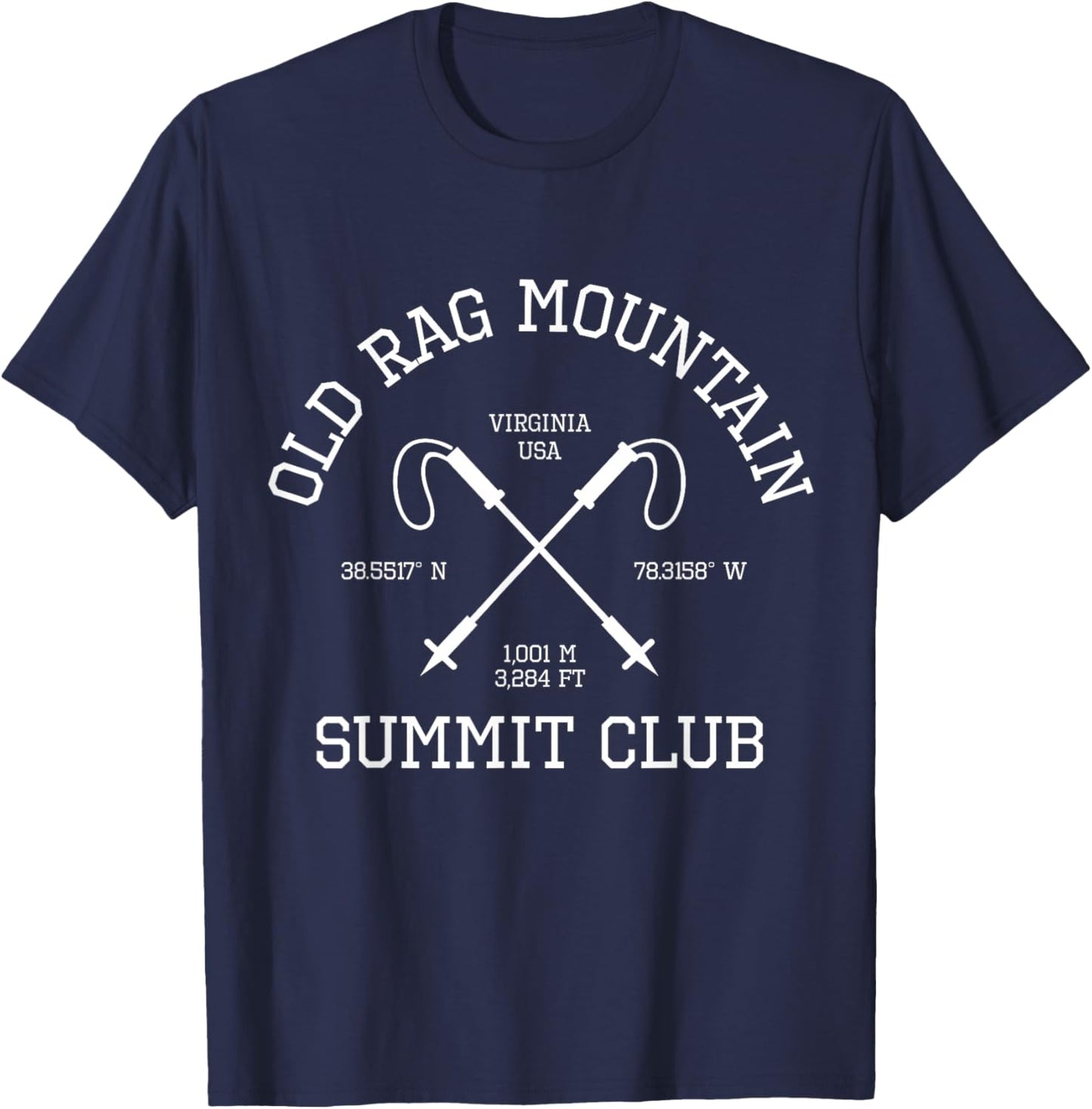 Climbed Old Rag Mountain Summit Club Hike Virginia USA T-Shirt - T-Shirt | Navy