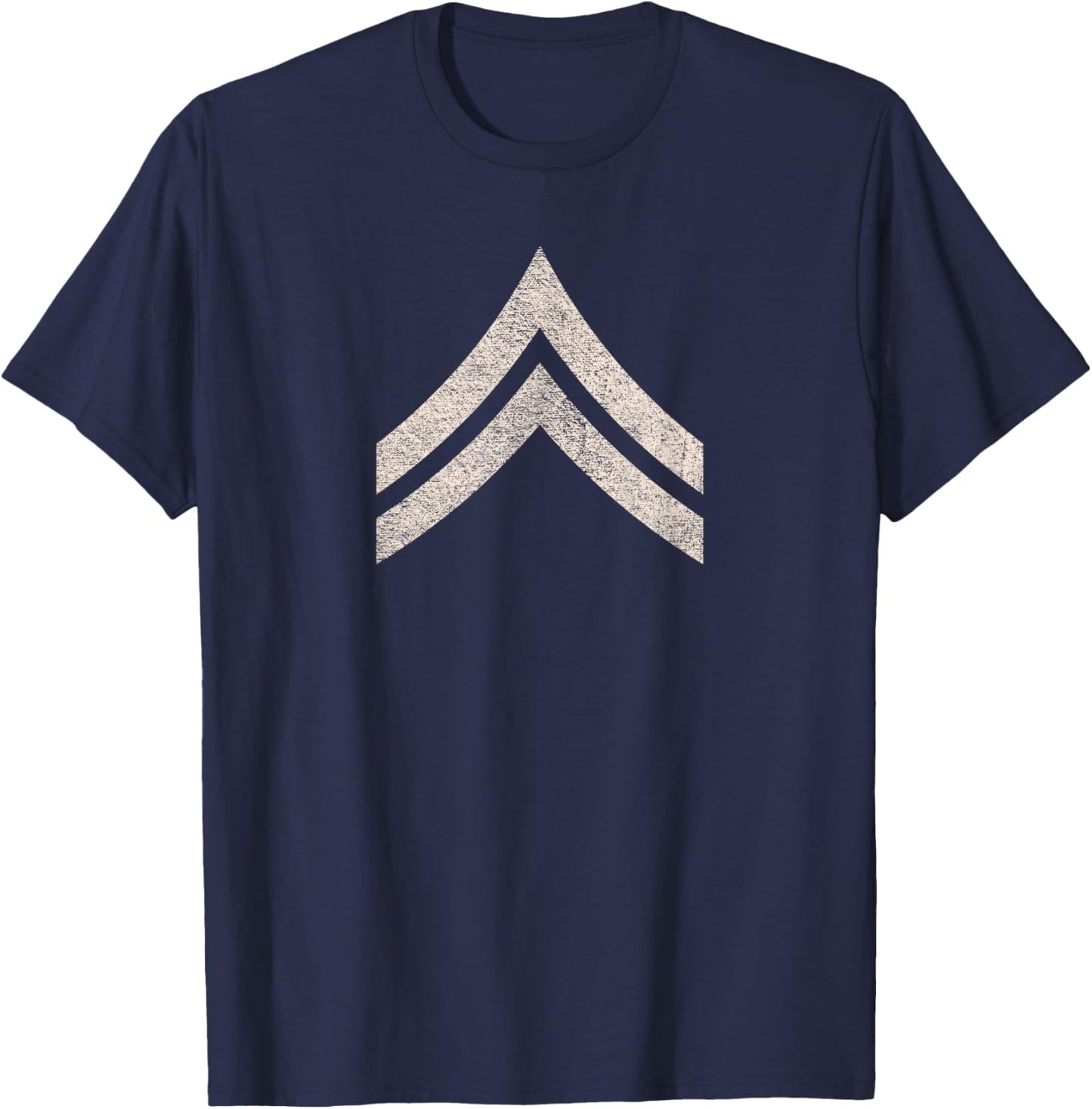 Military Corporal Stripes Rank Insignia Patch T-Shirt - T-Shirt | Navy