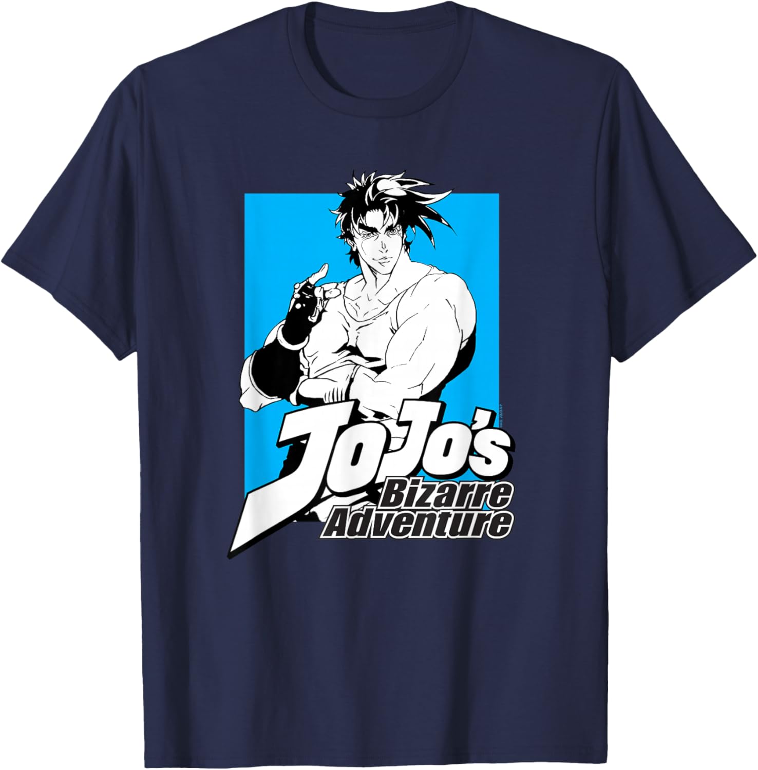 JoJo's Bizarre Adventure Part 2 Joseph Joestar Pose Anime T-Shirt - T-Shirt | Navy
