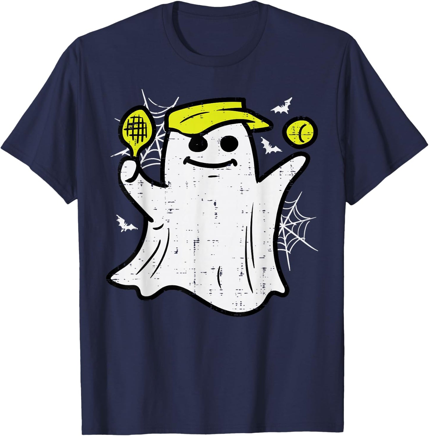 Halloween Pickle Ball Ghost Pickleball Costume Men Women Kid T-Shirt - T-Shirt | Navy