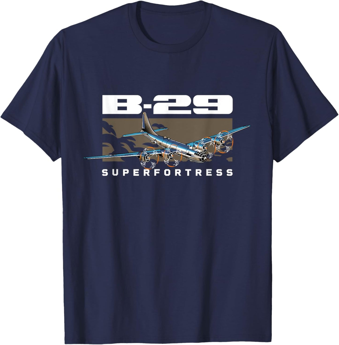 USA Military Warbird Airplane B29 Superfortress T-Shirt - T-Shirt | Navy