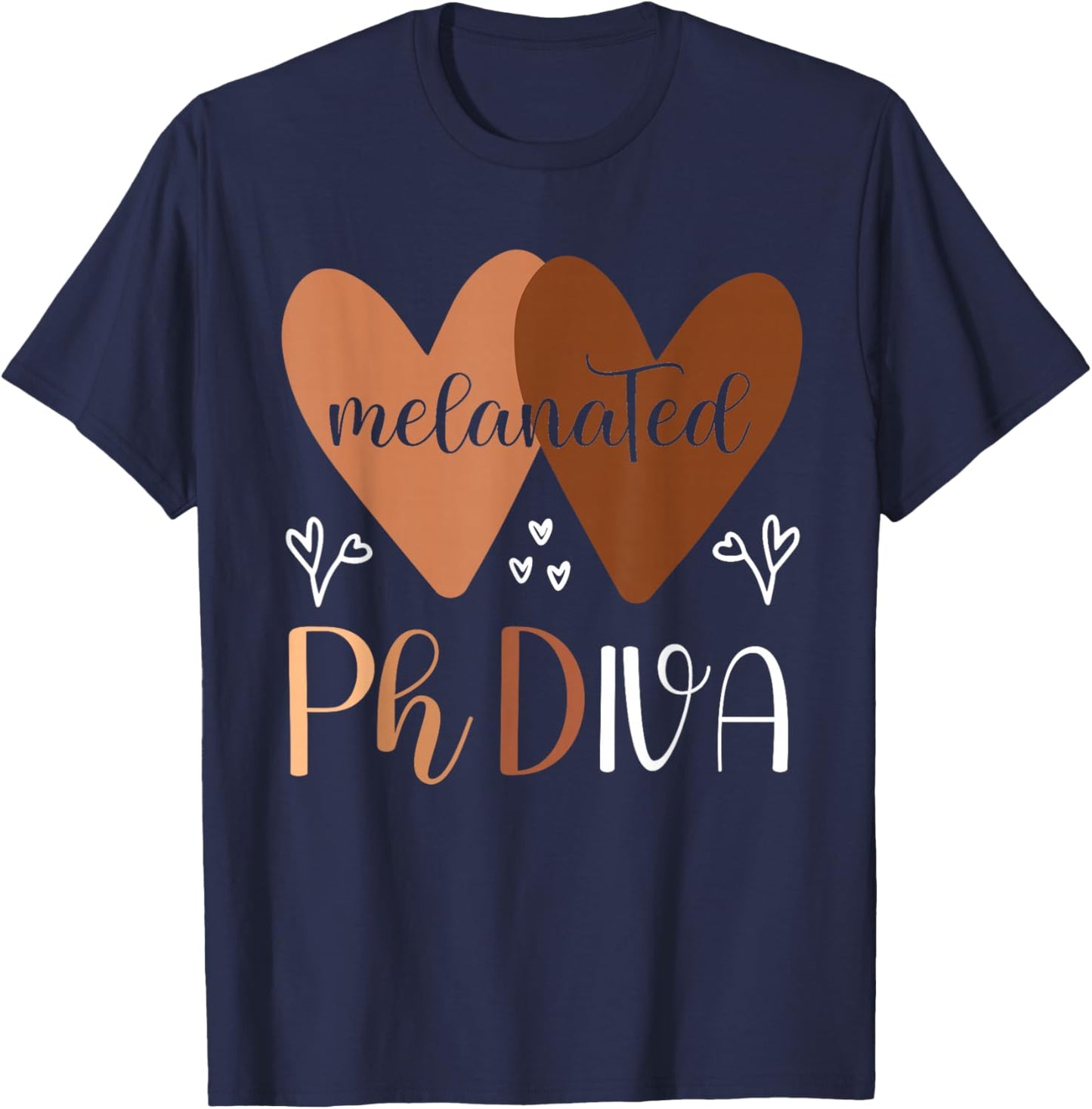 Black PhD Graduation PhDiva Cute Melanated Doctorate Degree T-Shirt - T-Shirt | Navy