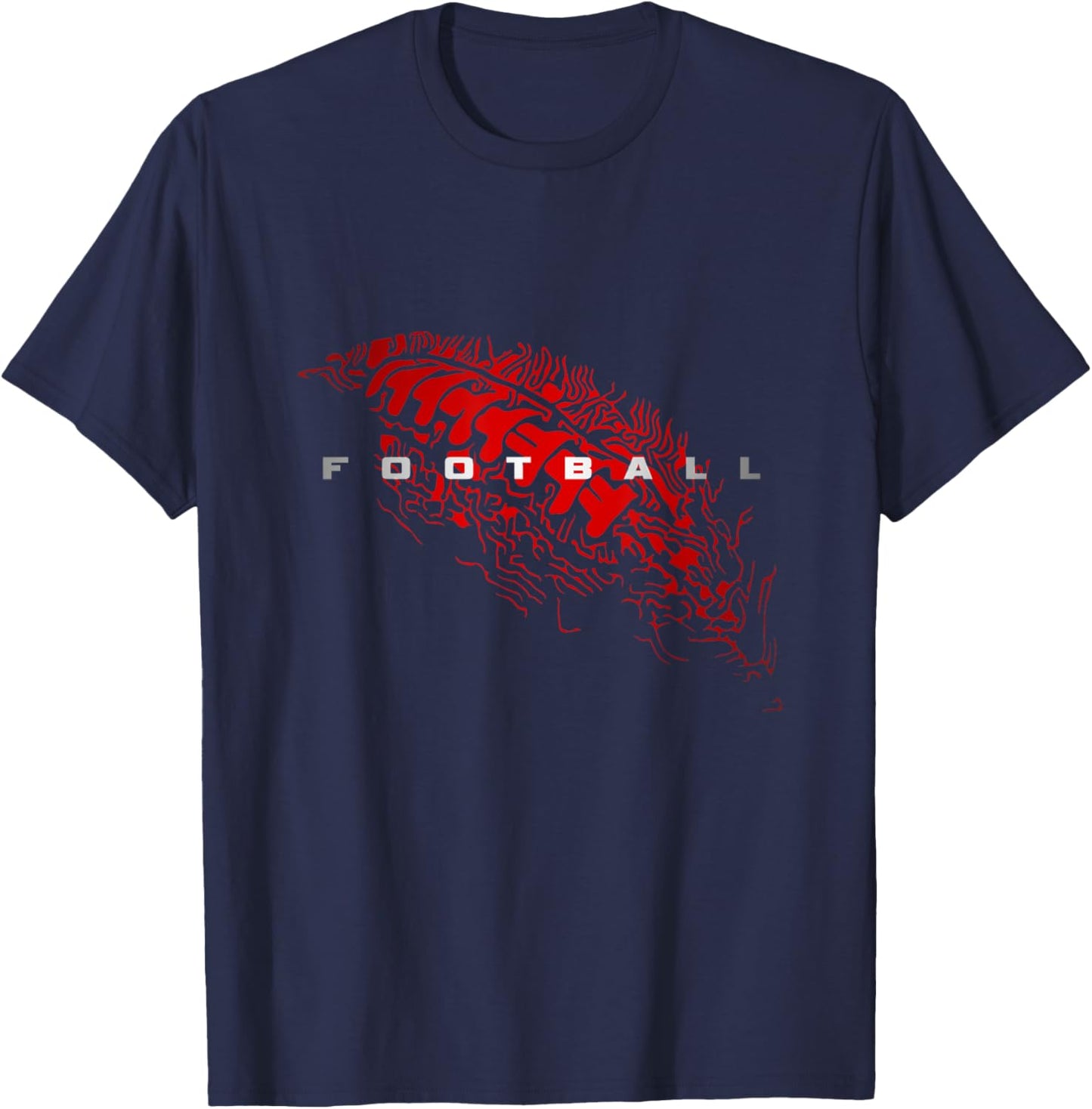 Football Apparel for Football Players or Fans - Men, Boys - Black Football - Classic Fit - Short Sleeve - Small T-Shirt - T-Shirt | Navy