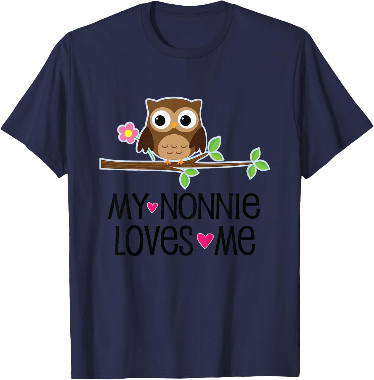 Kids My Nonnie Loves Me Granddaughter Owl T-Shirt - T-Shirt | Navy