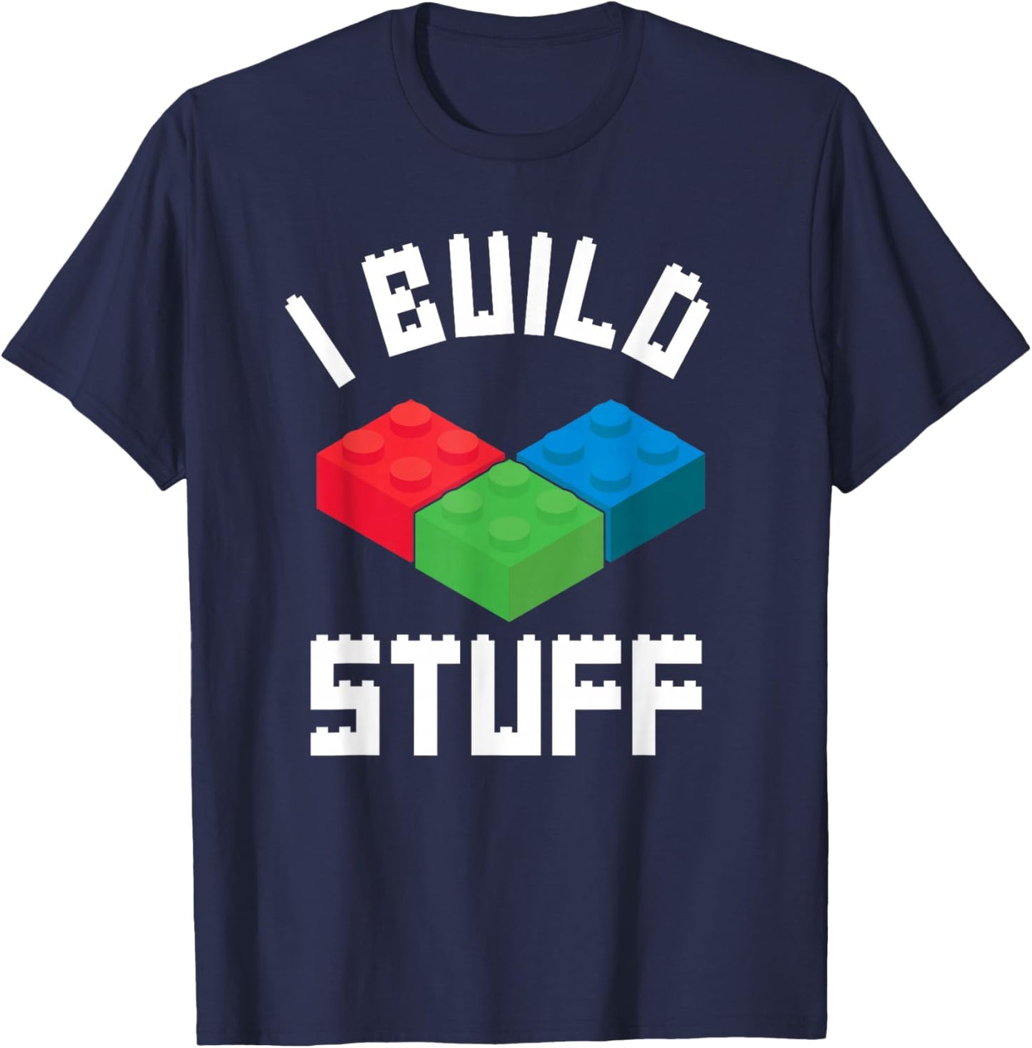 Build Stuff Master Builder Building Blocks Bricklayer Bricks T-Shirt - T-Shirt | Navy