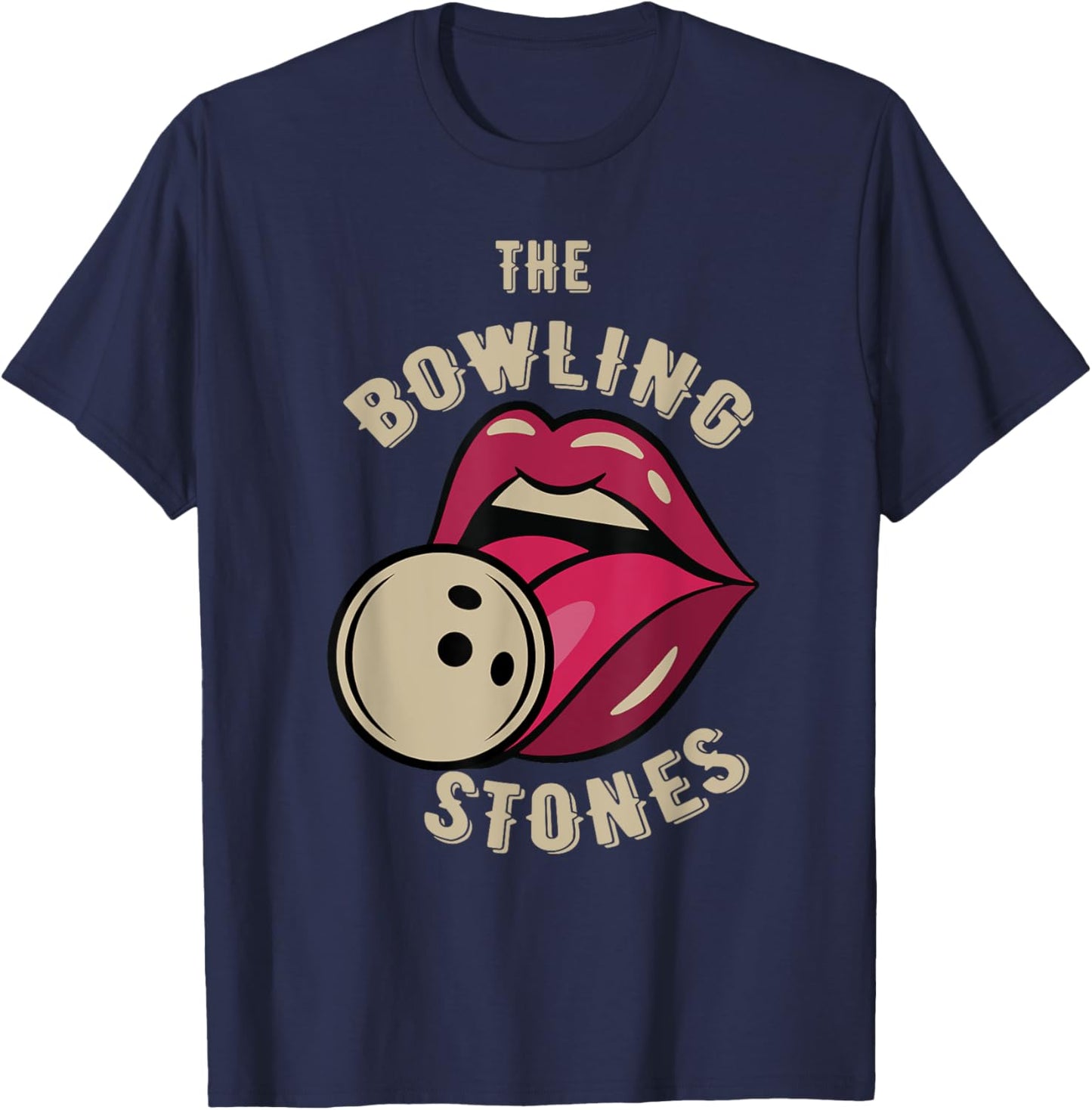 Funny Pun Bowling Stone T-Shirt - T-Shirt | Navy