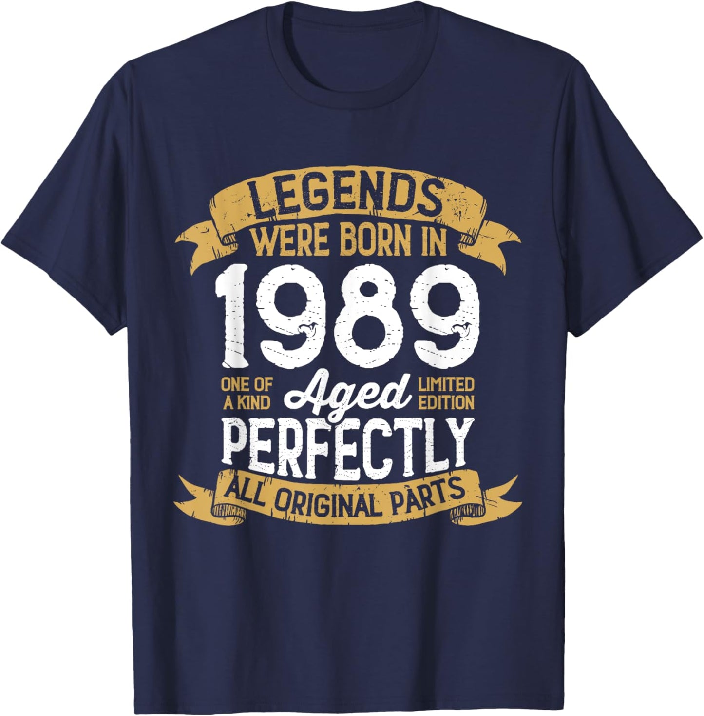 Vintage 1989 Birthday Men Women Legends Were Born in 1989 T-Shirt - T-Shirt | Navy
