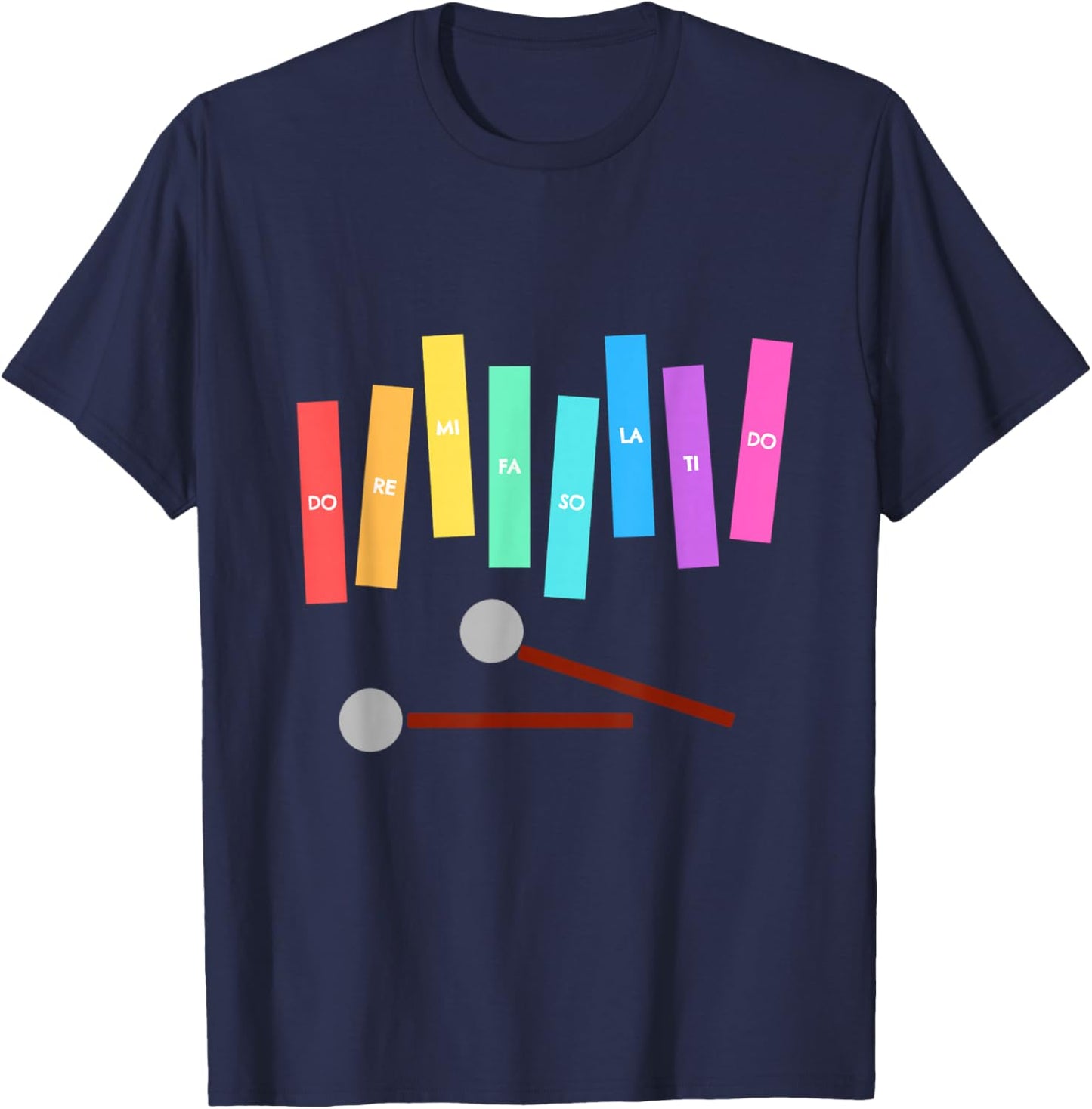 Rainbow Music Xylophone T-Shirt - T-Shirt | Navy