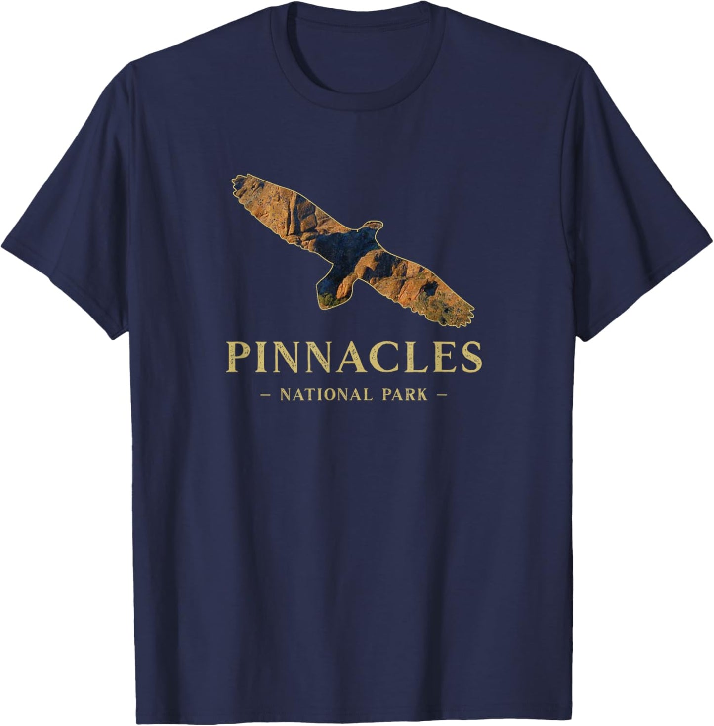 Pinnacles National Park California Condor Silhouette Birds T-Shirt - T-Shirt | Navy