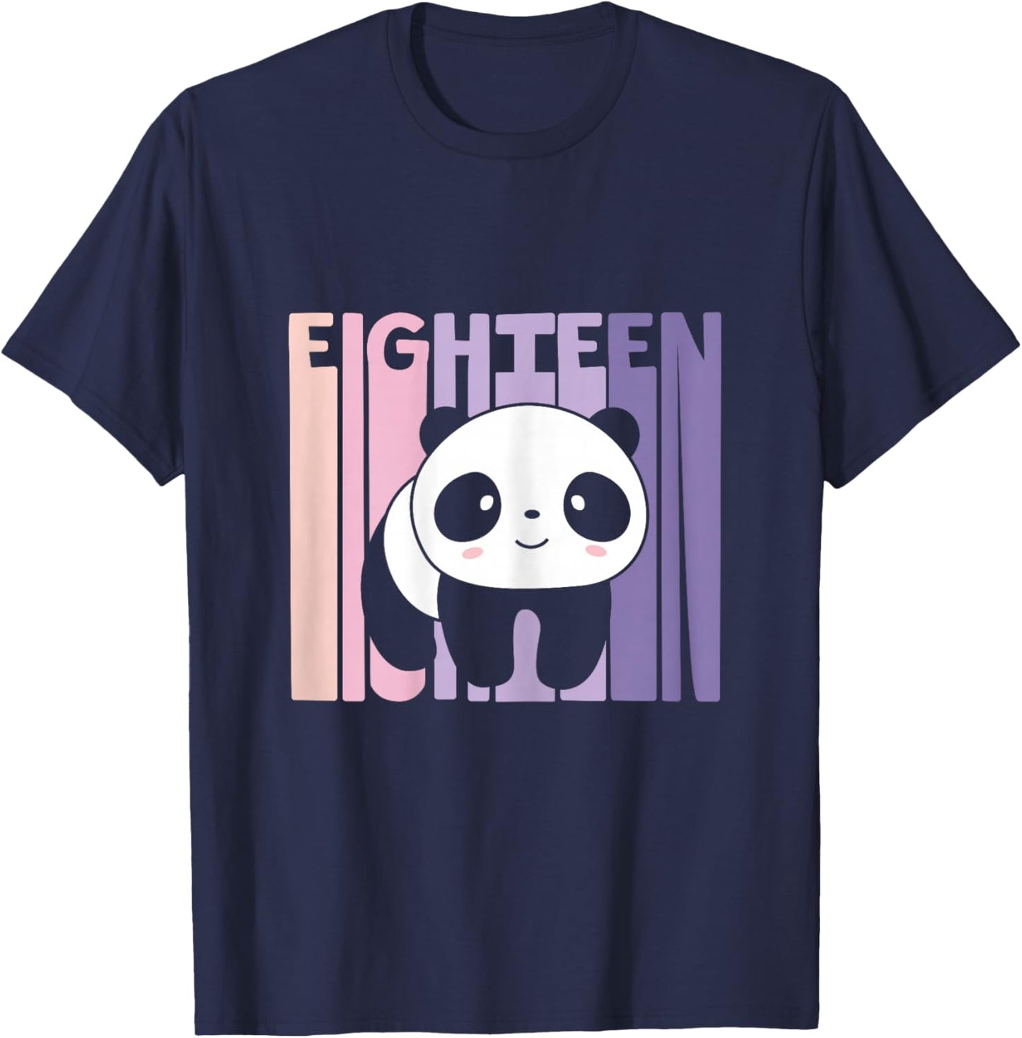 18th Birthday Girl Cute Panda Panda Bear 18 Years Old T-Shirt - T-Shirt | Navy