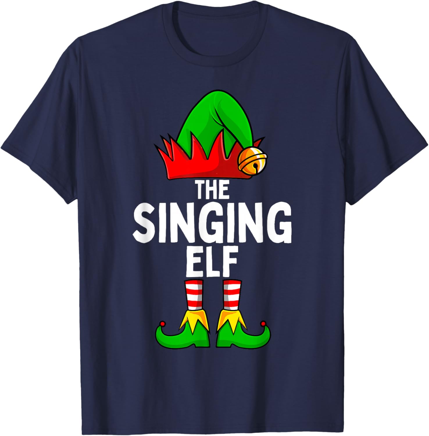 Singing Elf Matching Family Christmas T-Shirt - T-Shirt | Navy