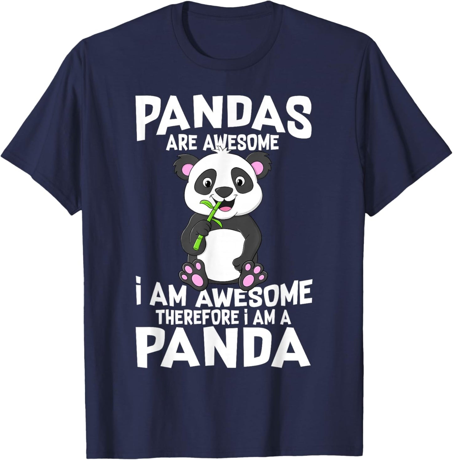 Pandas are Awesome Funny Cute Panda Lover Gift Boys Girls T-Shirt - T-Shirt | Navy