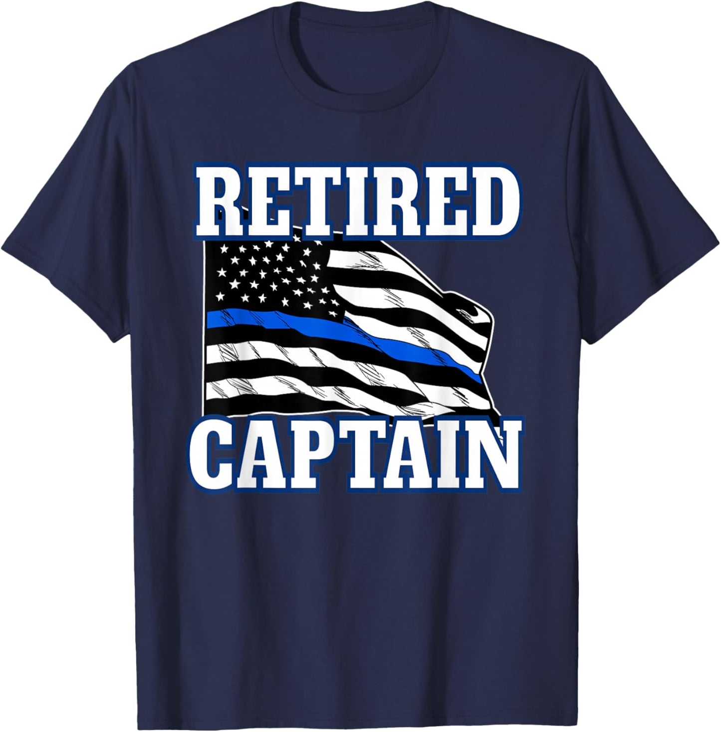 Retired Captain Police Officer Retirement T-Shirt - T-Shirt | Navy