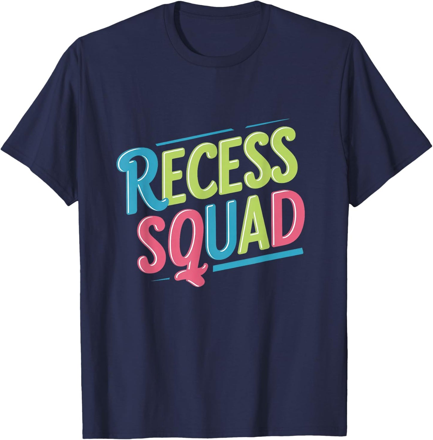 Recess Crew Squad Teachers Students Monitor Back to School T-Shirt - T-Shirt | Navy