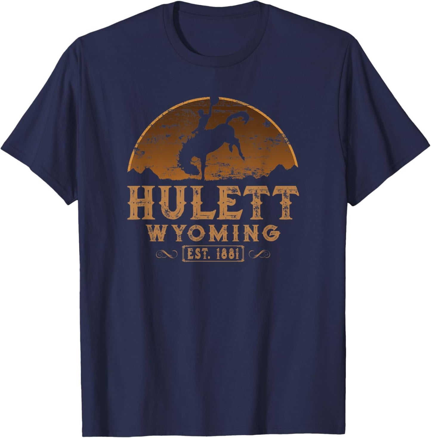 Hulett Wyoming WY Wild West Rodeo Cowboy T-Shirt - T-Shirt | Navy