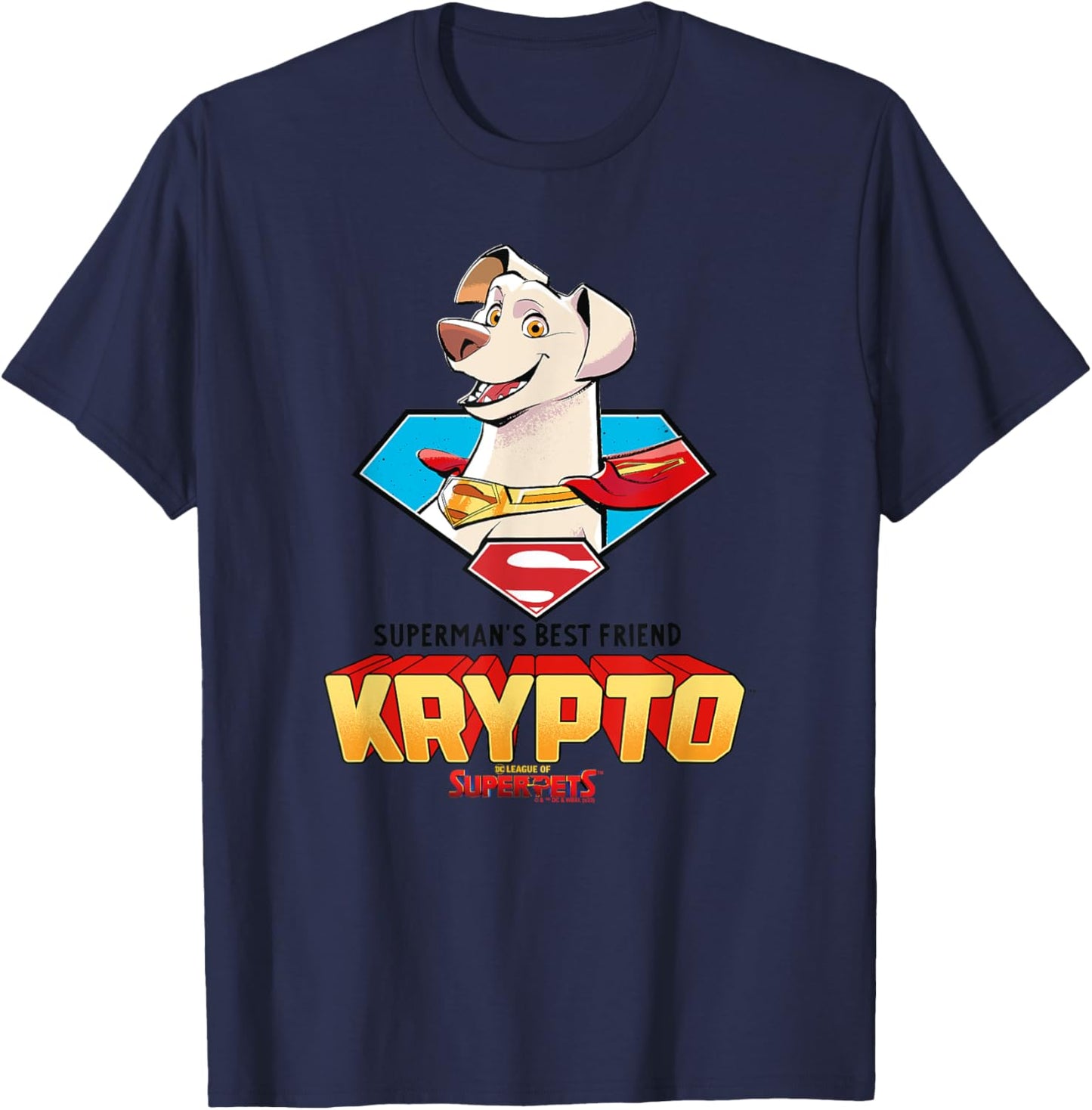 DC League Of Super-Pets Krypto The Superdog Big Face Poster T-Shirt - T-Shirt | Navy